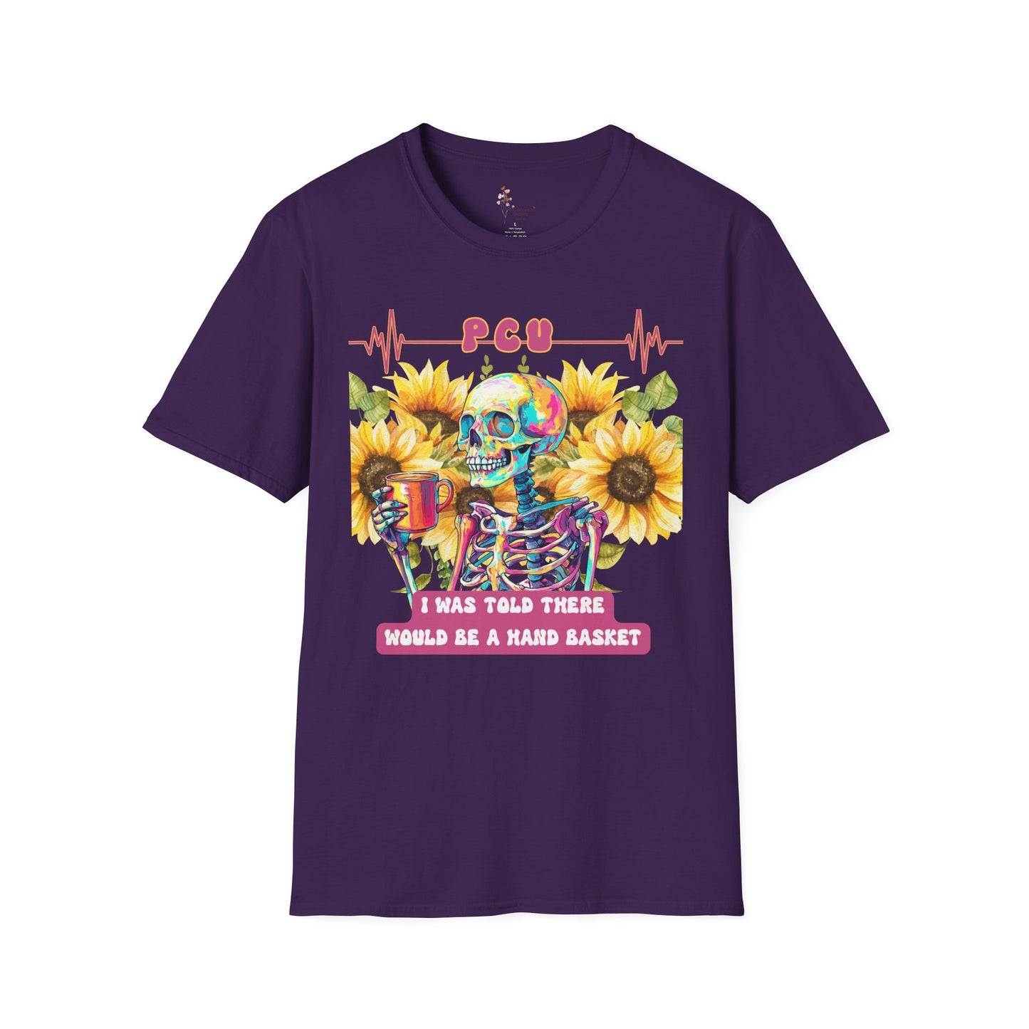 Colorful Skeleton and Sunflower Unisex T-Shirt, Funny Halloween Tee, Gift for Nurses, Party Outfit, Summer Vibes