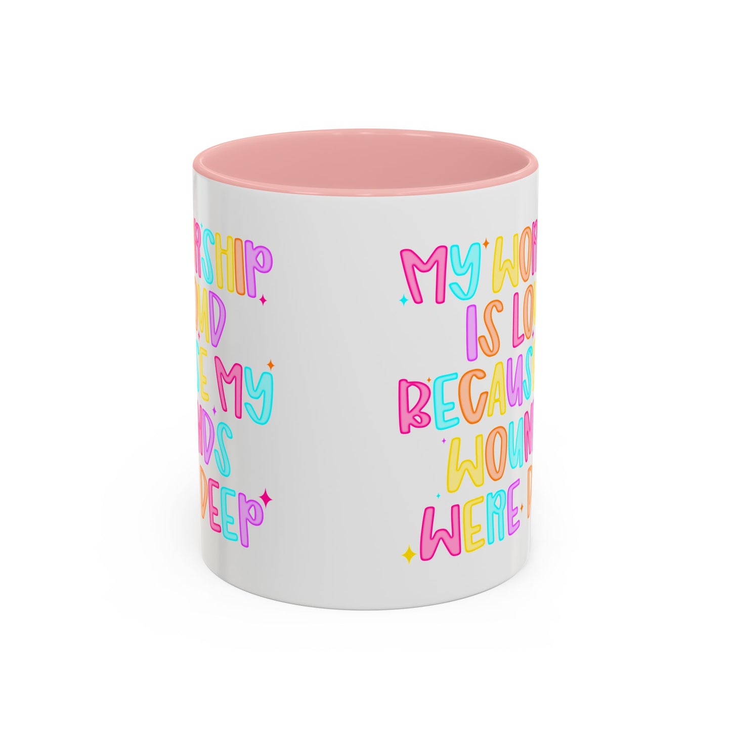 Colorful Worship Mug | Inspirational Coffee Cup for Faith, Home, Gifts | Perfect for Church, Friend Celebrations, Coffee Lovers