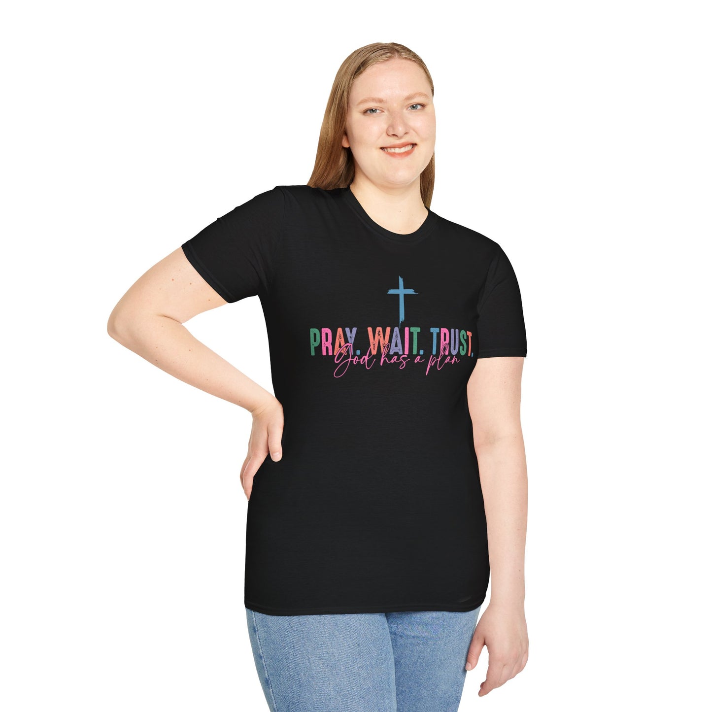 Faith-Inspired Unisex T-Shirt, Pray Wait Trust Tee, Christian Apparel, Motivational Gift, Casual Faith Wear