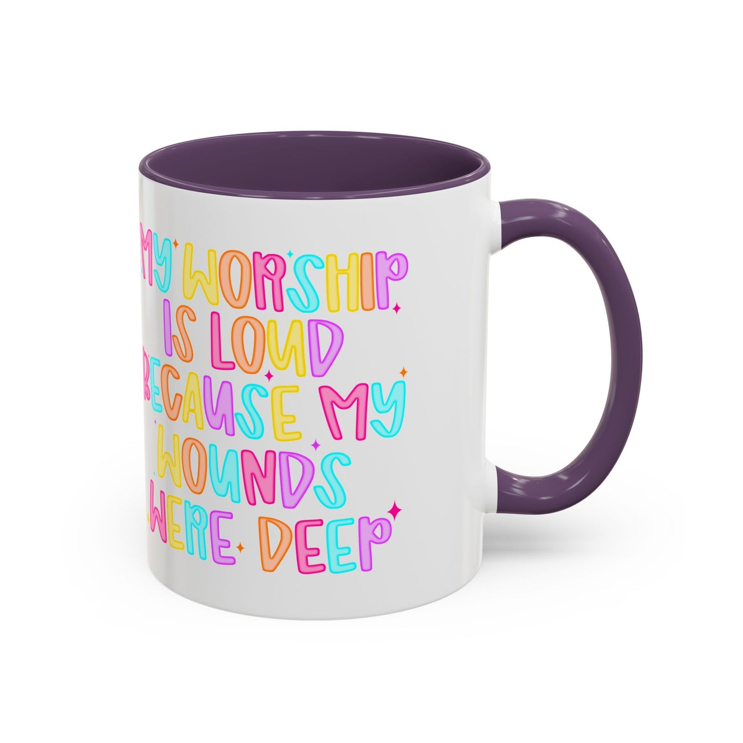 Colorful Worship Mug | Inspirational Coffee Cup for Faith, Home, Gifts | Perfect for Church, Friend Celebrations, Coffee Lovers