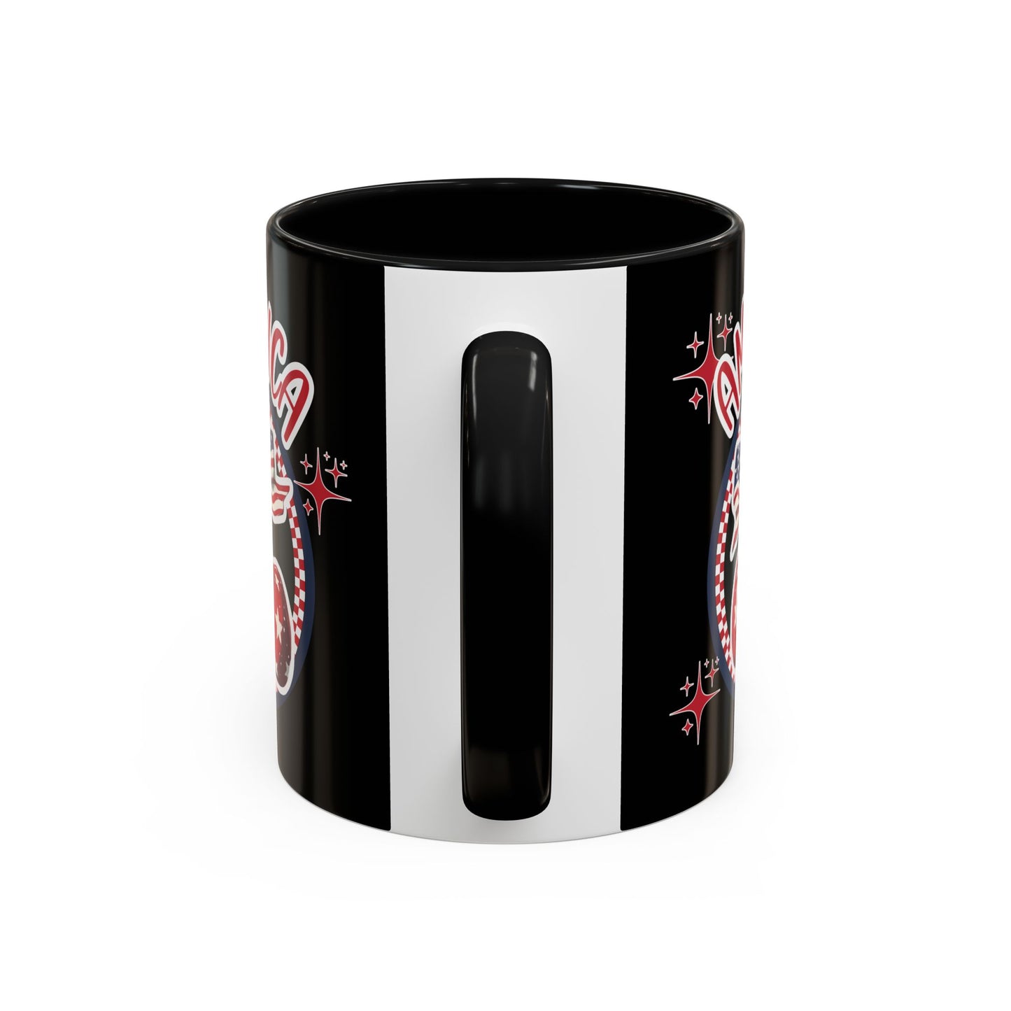 Patriotic Accent Coffee Mug, American Flag Mug, USA Celebration Cup, Red White Blue Drinkware, 4th of July Gift