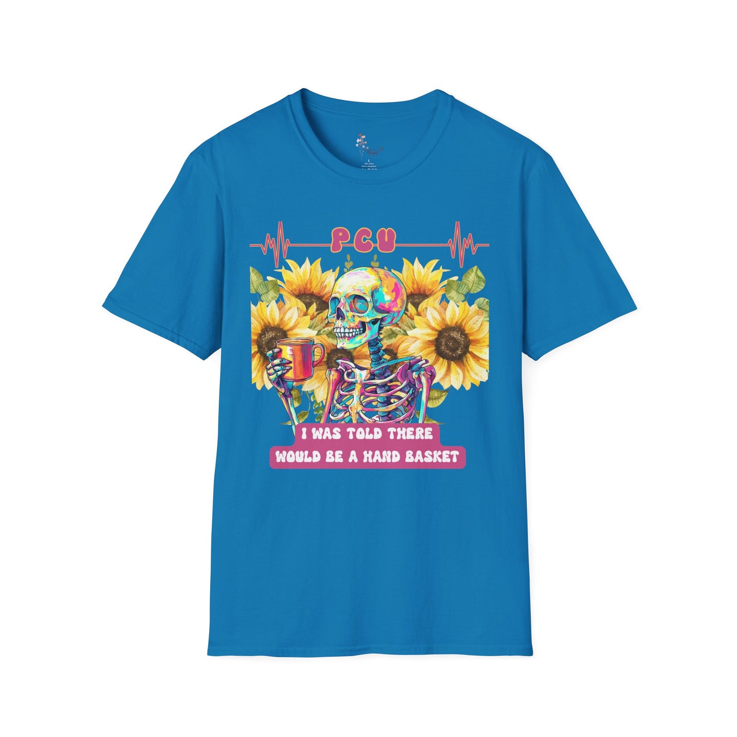 Colorful Skeleton and Sunflower Unisex T-Shirt, Funny Halloween Tee, Gift for Nurses, Party Outfit, Summer Vibes