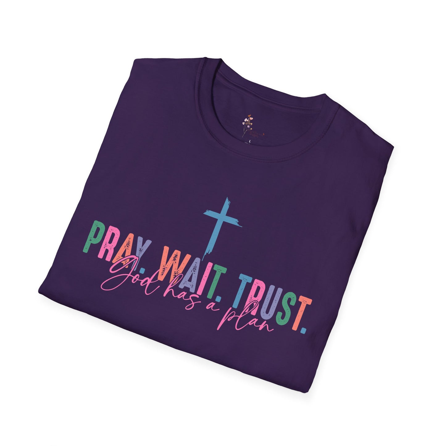 Faith-Inspired Unisex T-Shirt, Pray Wait Trust Tee, Christian Apparel, Motivational Gift, Casual Faith Wear