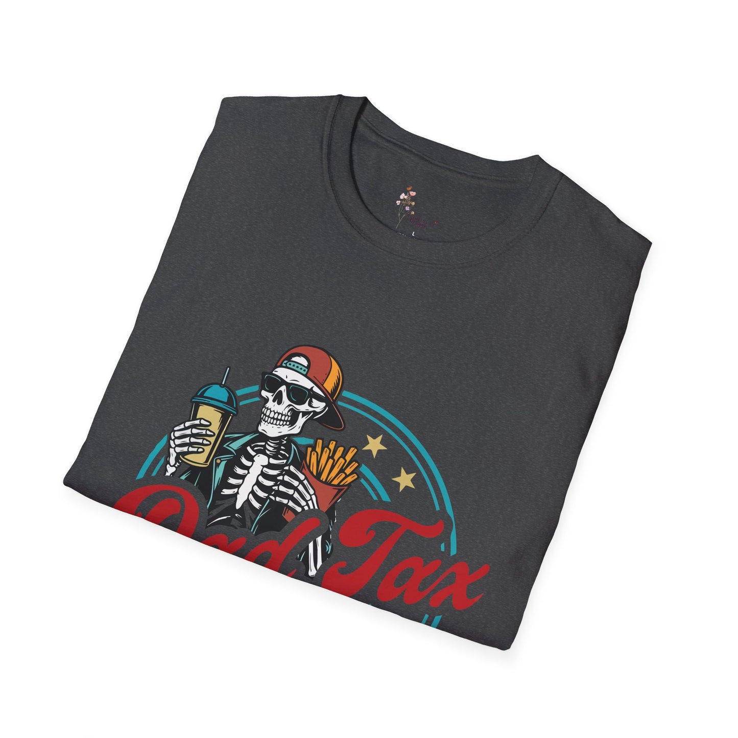 Casual Graphic T-Shirt, Dad Tax Skeleton Tee for Dads, Funny Parenting Shirt, Gift for Father's Day, Halloween Shirt