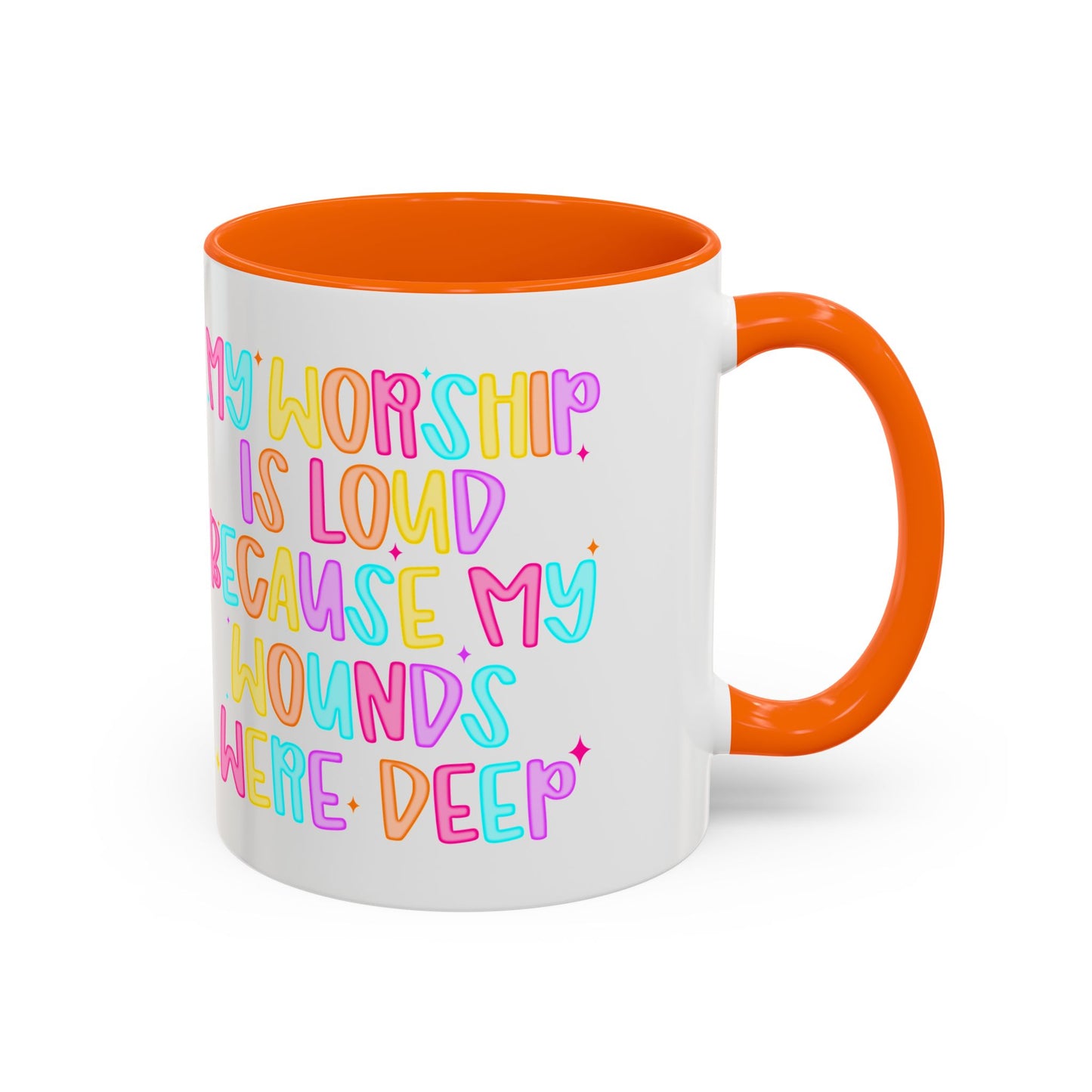 Colorful Worship Mug | Inspirational Coffee Cup for Faith, Home, Gifts | Perfect for Church, Friend Celebrations, Coffee Lovers