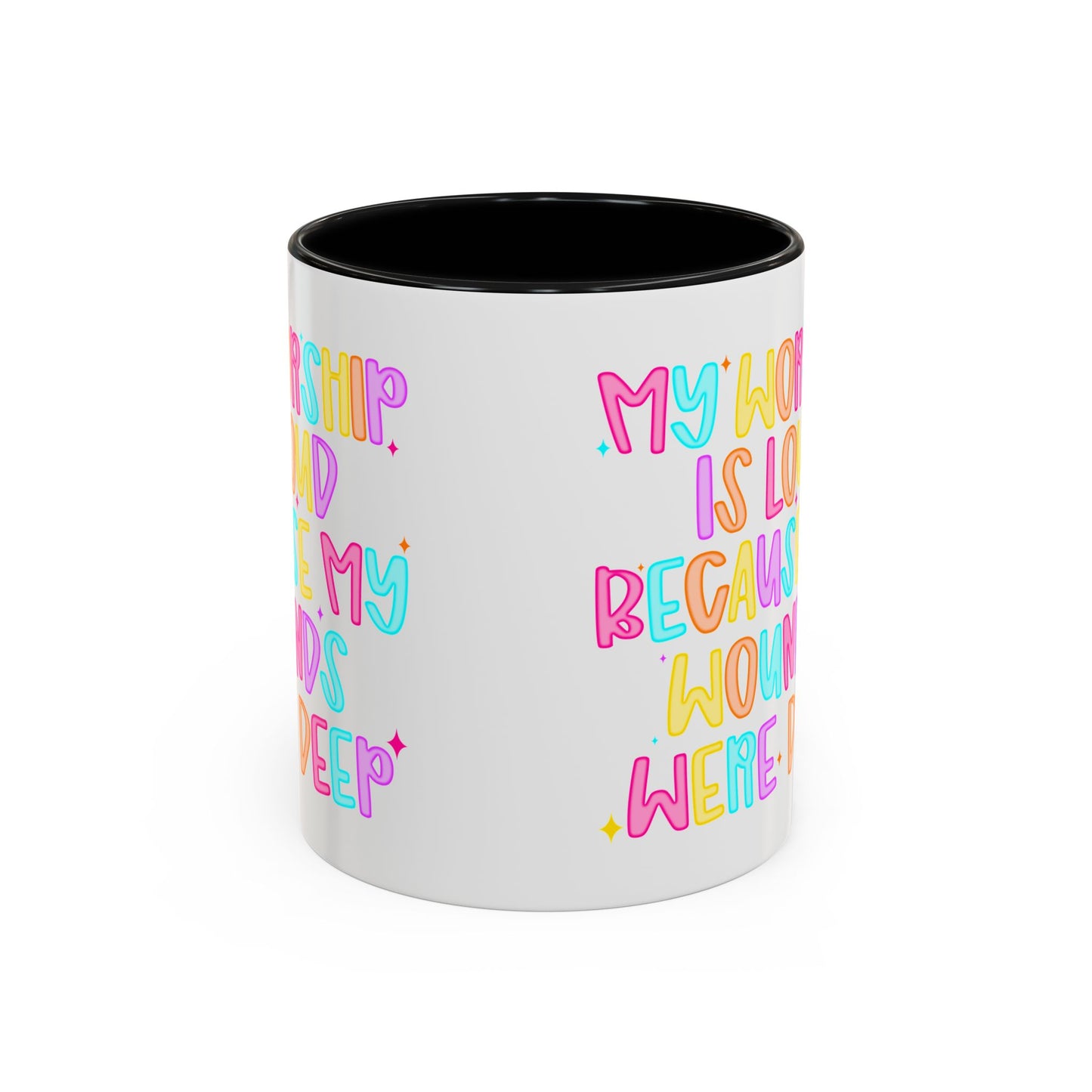 Colorful Worship Mug | Inspirational Coffee Cup for Faith, Home, Gifts | Perfect for Church, Friend Celebrations, Coffee Lovers