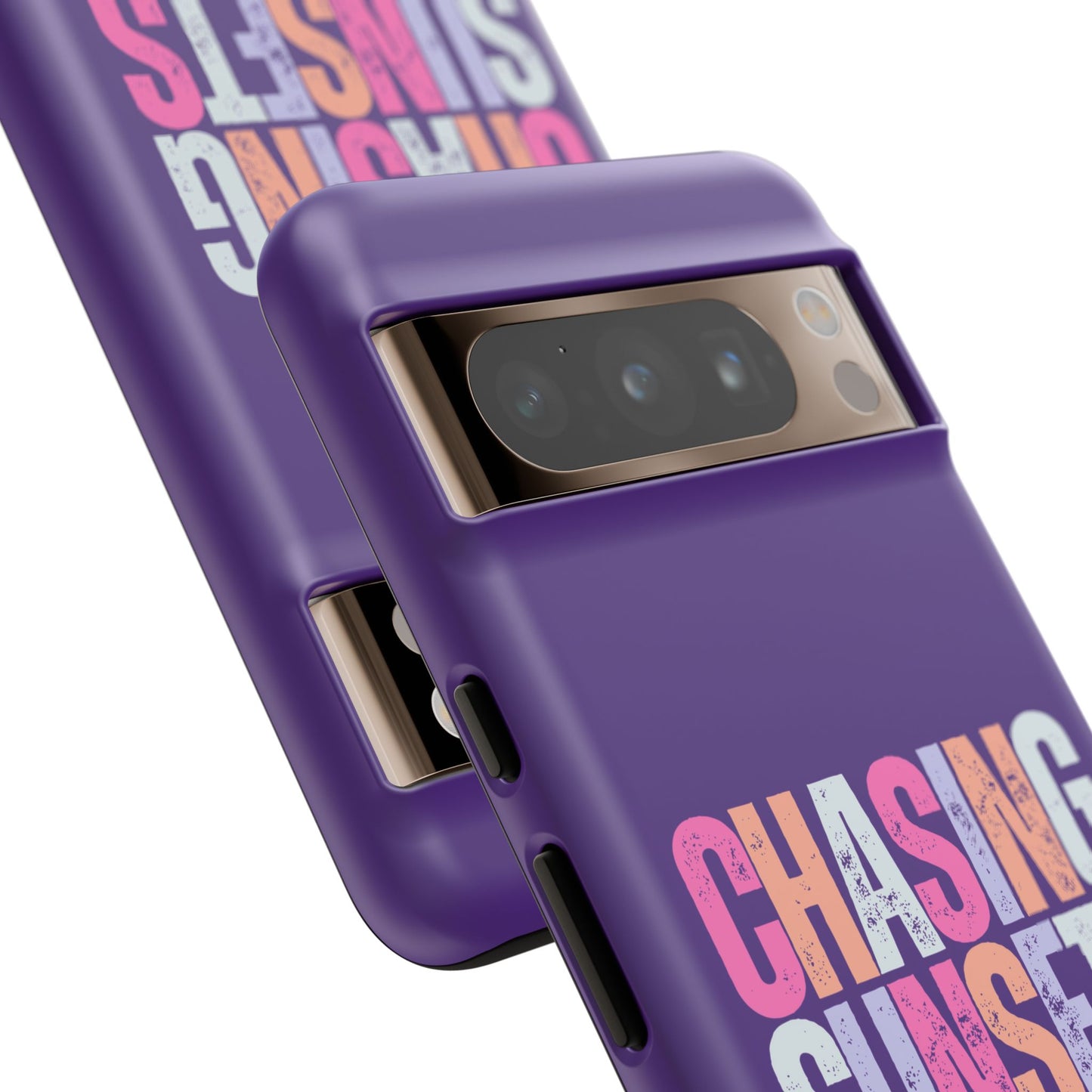 Chasing Sunsets Phone Case, Trendy Phone Cover, Sunset Lover Gift, Cool Accessories, Custom Phone Cases, Vibrant Purple Design