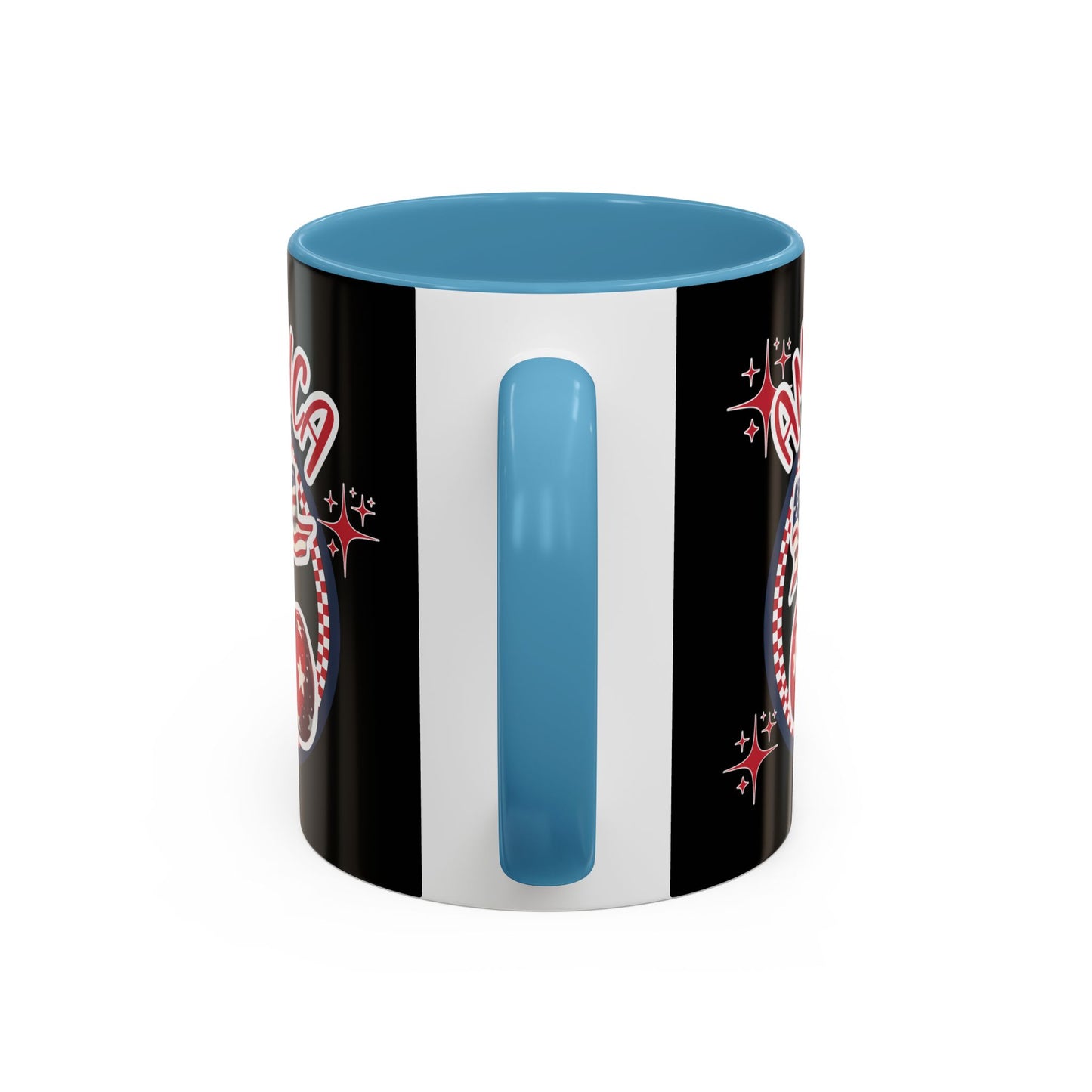 Patriotic Accent Coffee Mug, American Flag Mug, USA Celebration Cup, Red White Blue Drinkware, 4th of July Gift