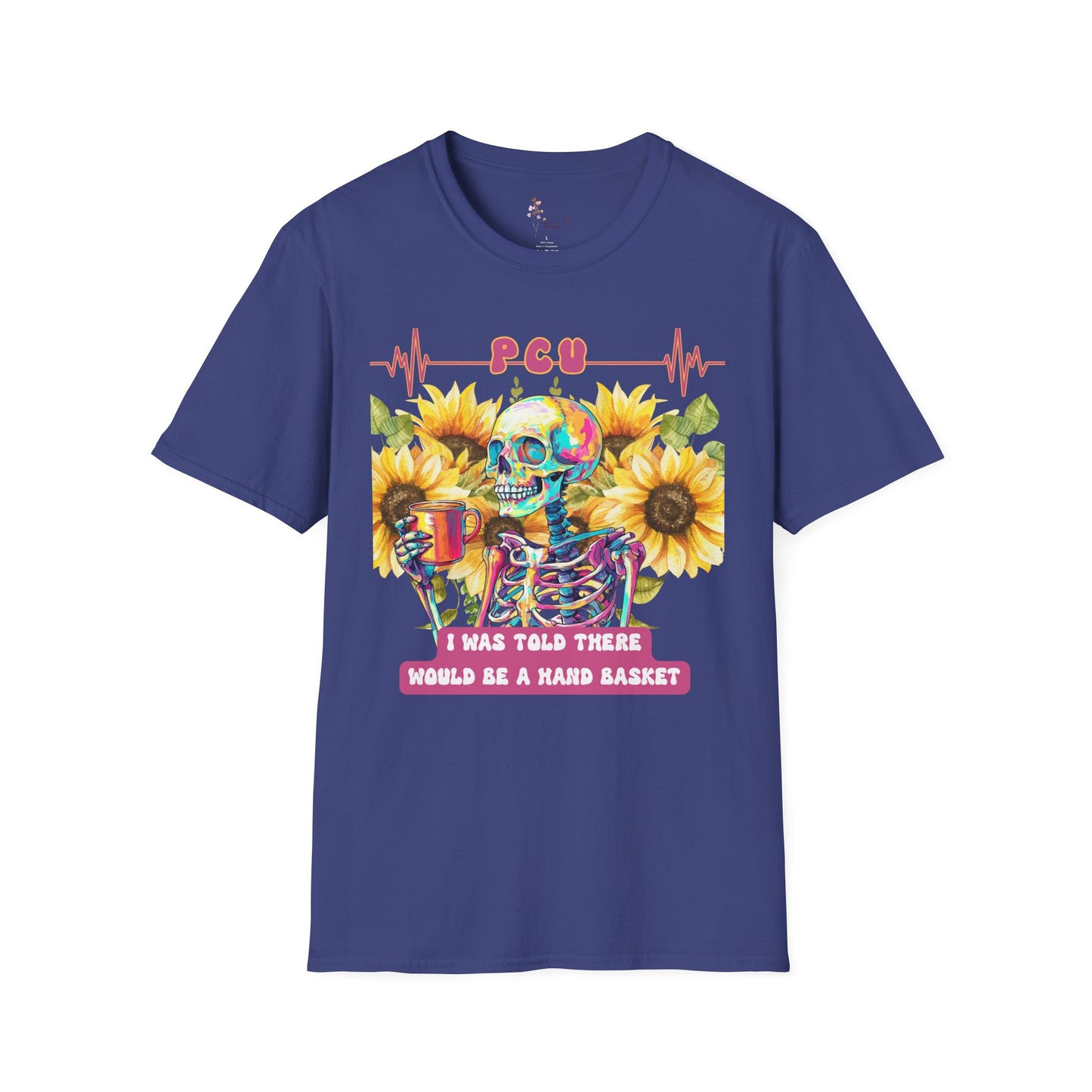 Colorful Skeleton and Sunflower Unisex T-Shirt, Funny Halloween Tee, Gift for Nurses, Party Outfit, Summer Vibes