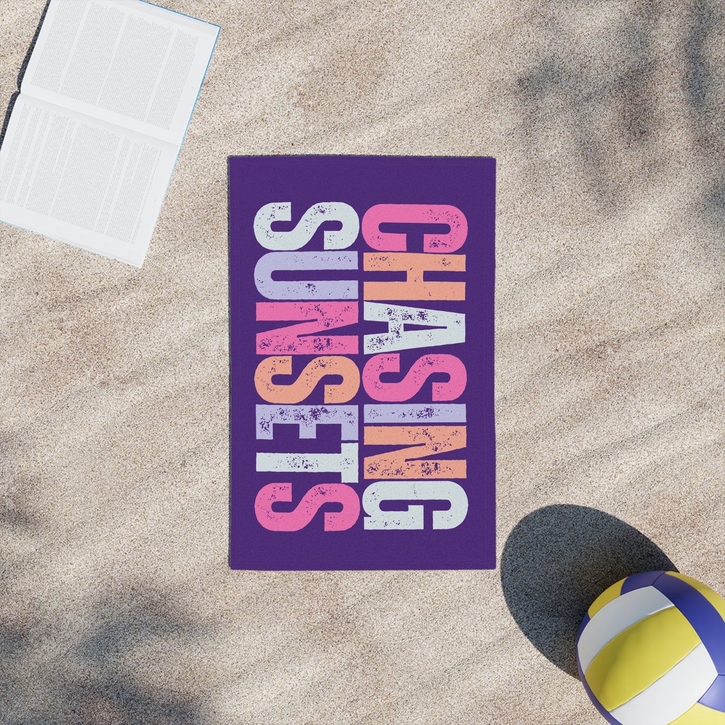 Chasing Sunsets Beach Towel, Summer Decor, Poolside Essential, Ocean Lover Gift, Vacation Accessory, Vibrant Towels