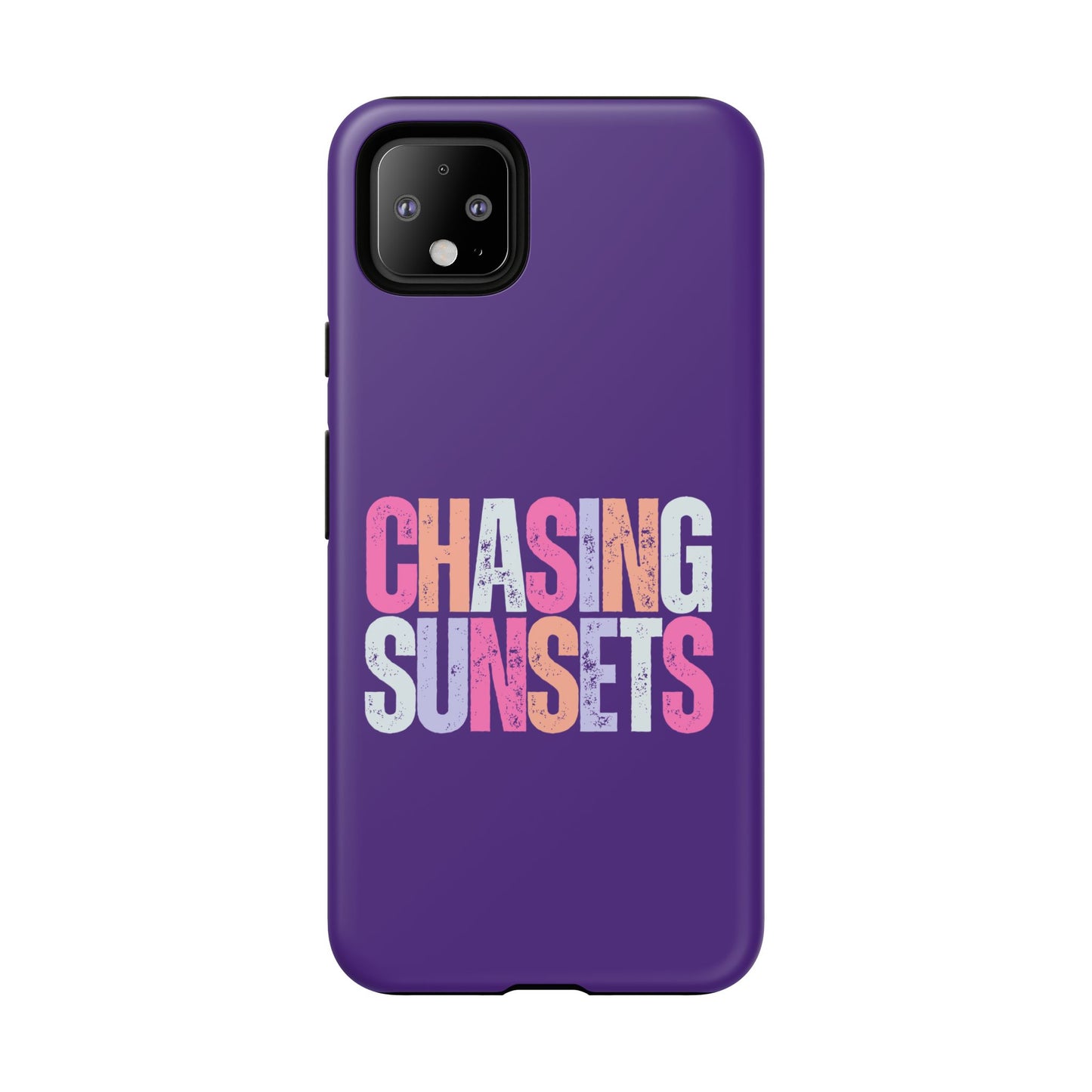 Chasing Sunsets Phone Case, Trendy Phone Cover, Sunset Lover Gift, Cool Accessories, Custom Phone Cases, Vibrant Purple Design