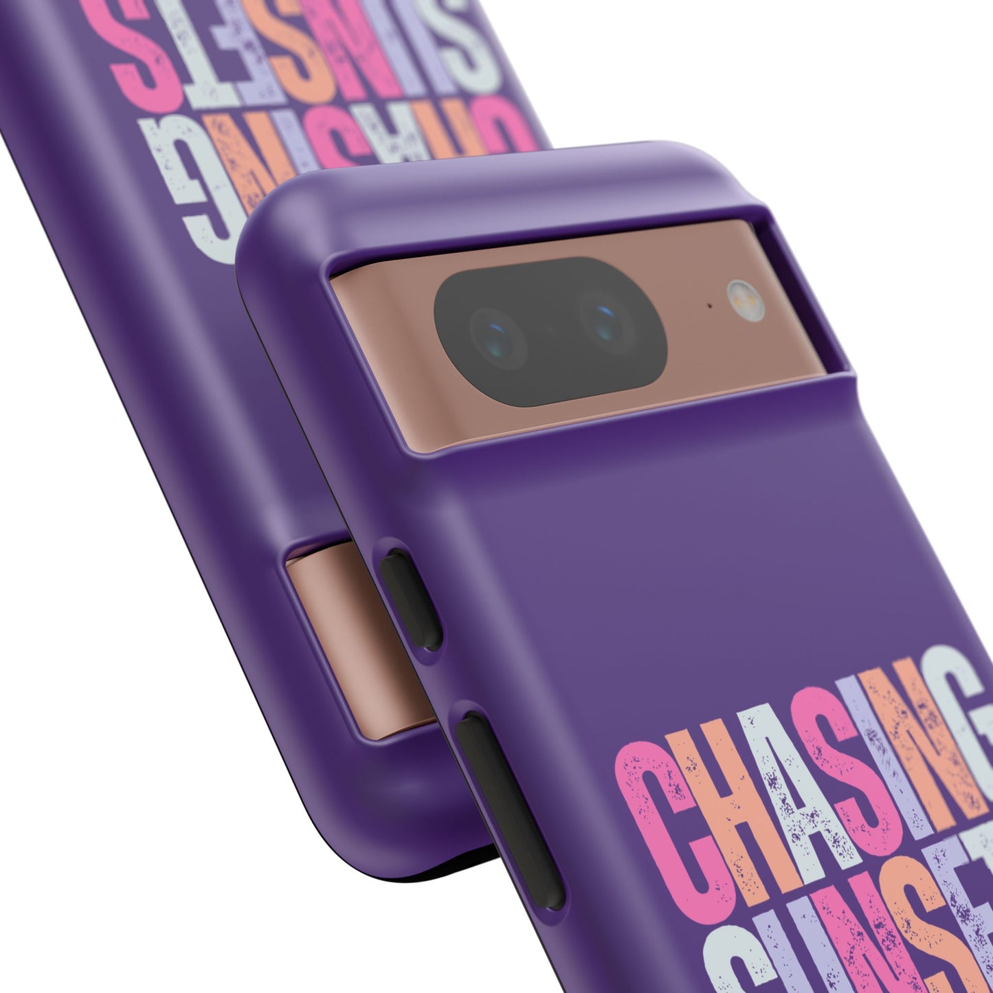 Chasing Sunsets Phone Case, Trendy Phone Cover, Sunset Lover Gift, Cool Accessories, Custom Phone Cases, Vibrant Purple Design