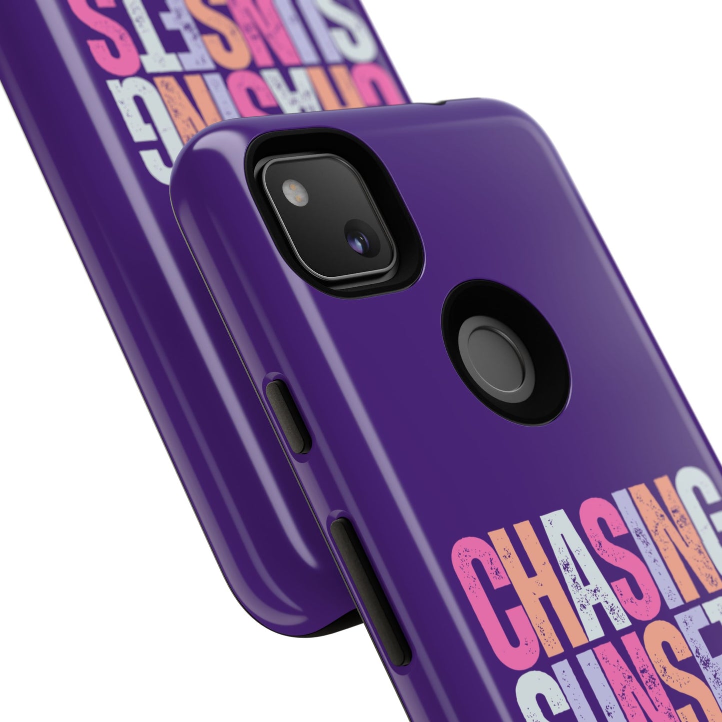 Chasing Sunsets Phone Case, Trendy Phone Cover, Sunset Lover Gift, Cool Accessories, Custom Phone Cases, Vibrant Purple Design