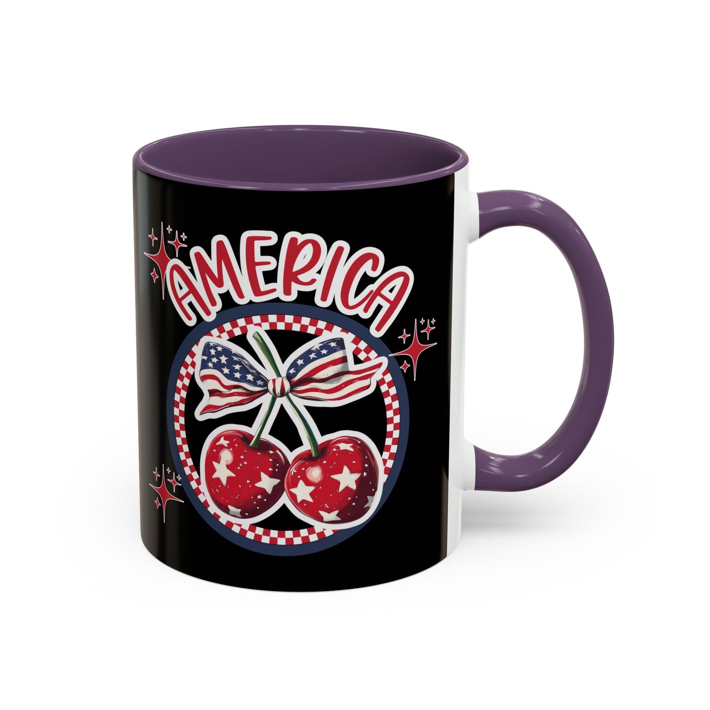 Patriotic Accent Coffee Mug, American Flag Mug, USA Celebration Cup, Red White Blue Drinkware, 4th of July Gift