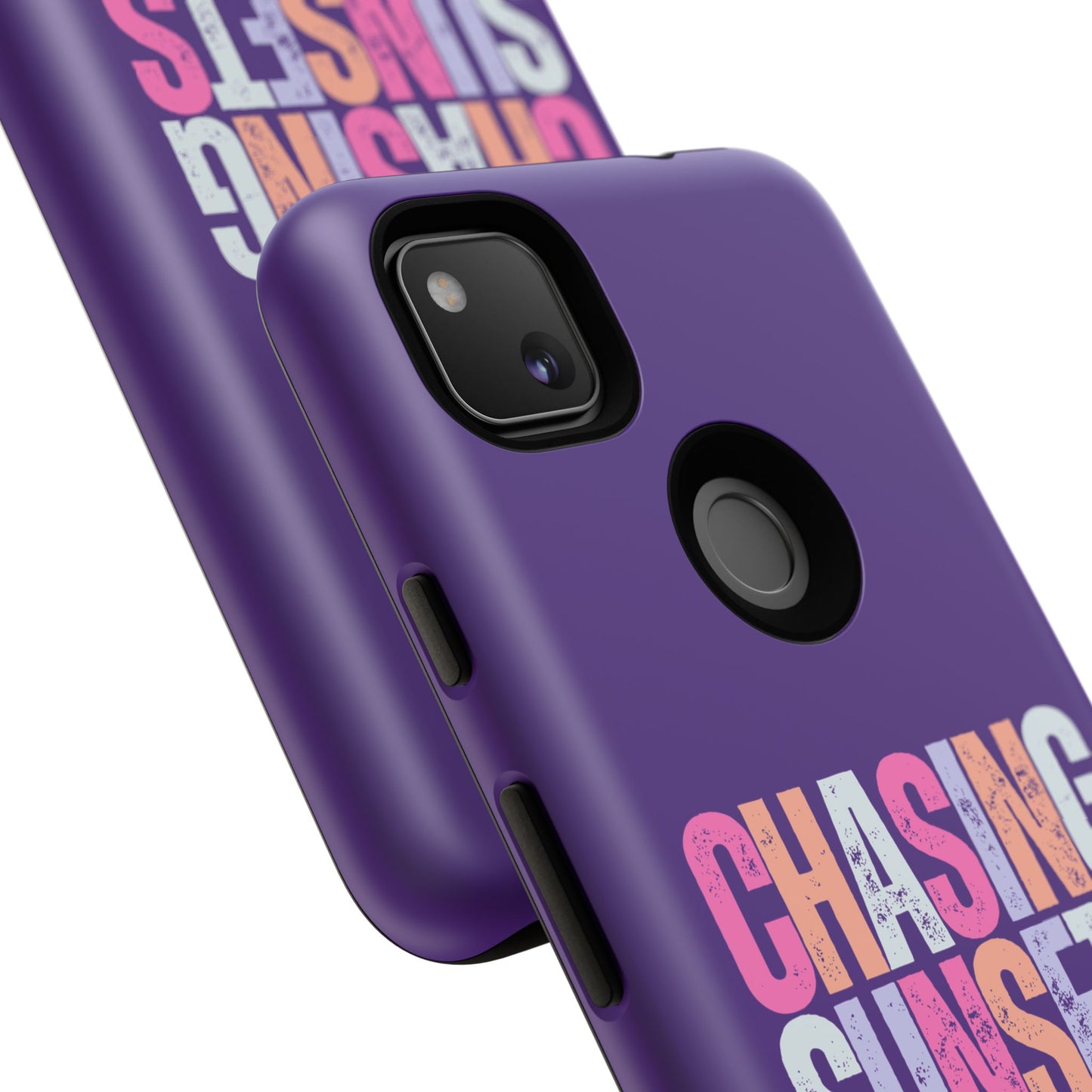Chasing Sunsets Phone Case, Trendy Phone Cover, Sunset Lover Gift, Cool Accessories, Custom Phone Cases, Vibrant Purple Design