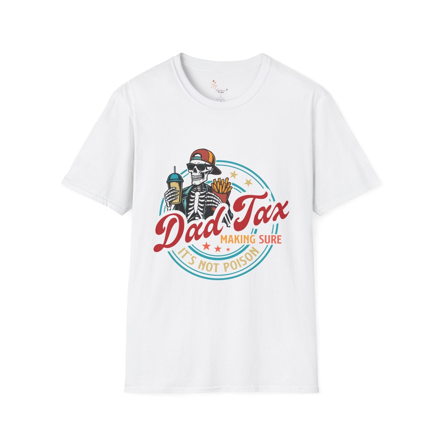 Casual Graphic T-Shirt, Dad Tax Skeleton Tee for Dads, Funny Parenting Shirt, Gift for Father's Day, Halloween Shirt