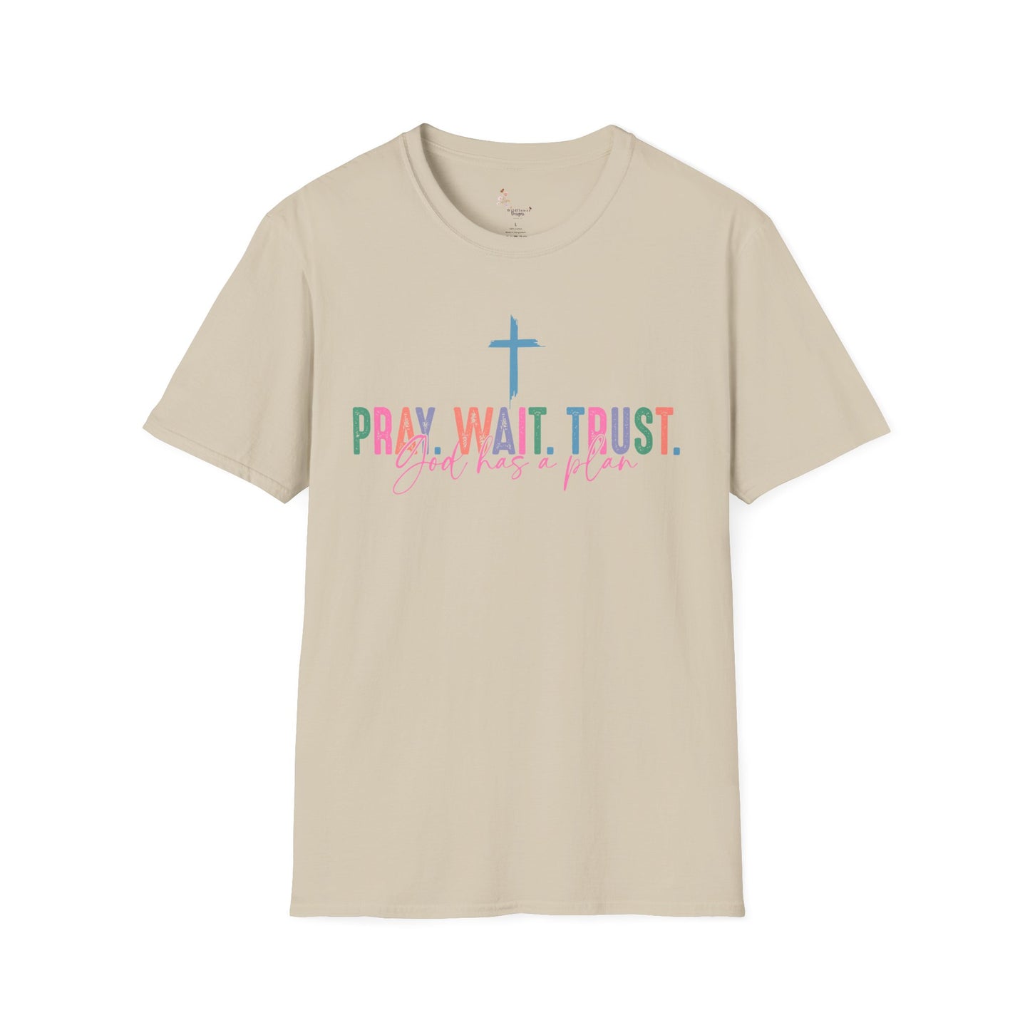 Faith-Inspired Unisex T-Shirt, Pray Wait Trust Tee, Christian Apparel, Motivational Gift, Casual Faith Wear