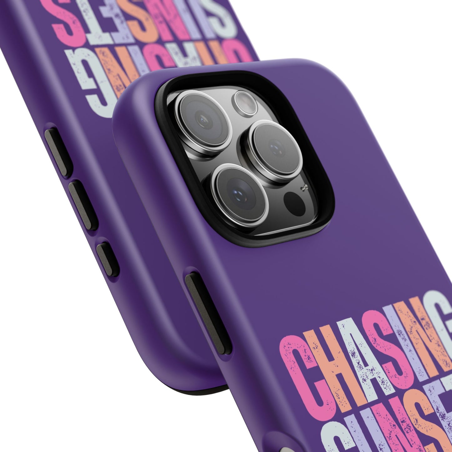 Chasing Sunsets Phone Case, Trendy Phone Cover, Sunset Lover Gift, Cool Accessories, Custom Phone Cases, Vibrant Purple Design
