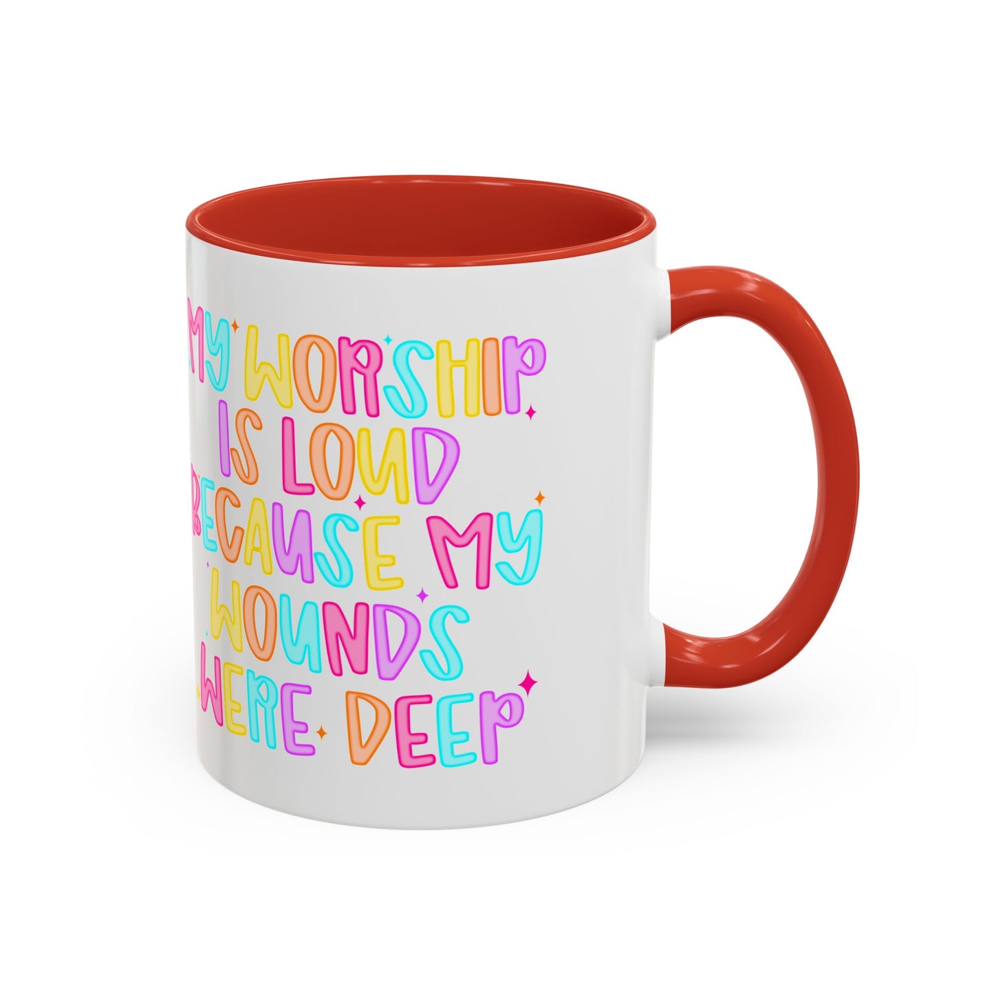 Colorful Worship Mug | Inspirational Coffee Cup for Faith, Home, Gifts | Perfect for Church, Friend Celebrations, Coffee Lovers