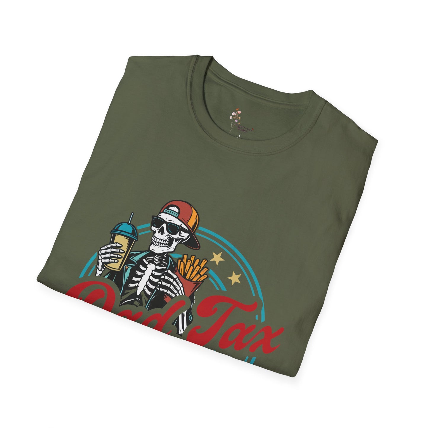 Casual Graphic T-Shirt, Dad Tax Skeleton Tee for Dads, Funny Parenting Shirt, Gift for Father's Day, Halloween Shirt