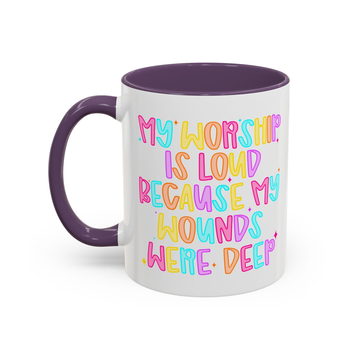Colorful Worship Mug | Inspirational Coffee Cup for Faith, Home, Gifts | Perfect for Church, Friend Celebrations, Coffee Lovers