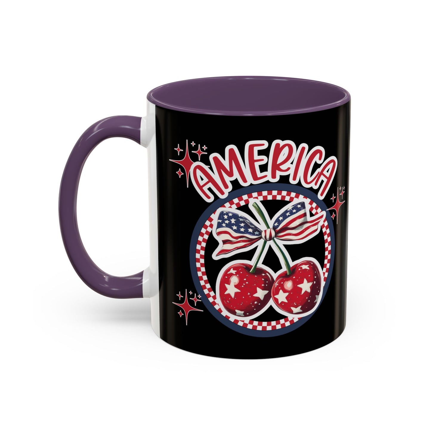Patriotic Accent Coffee Mug, American Flag Mug, USA Celebration Cup, Red White Blue Drinkware, 4th of July Gift