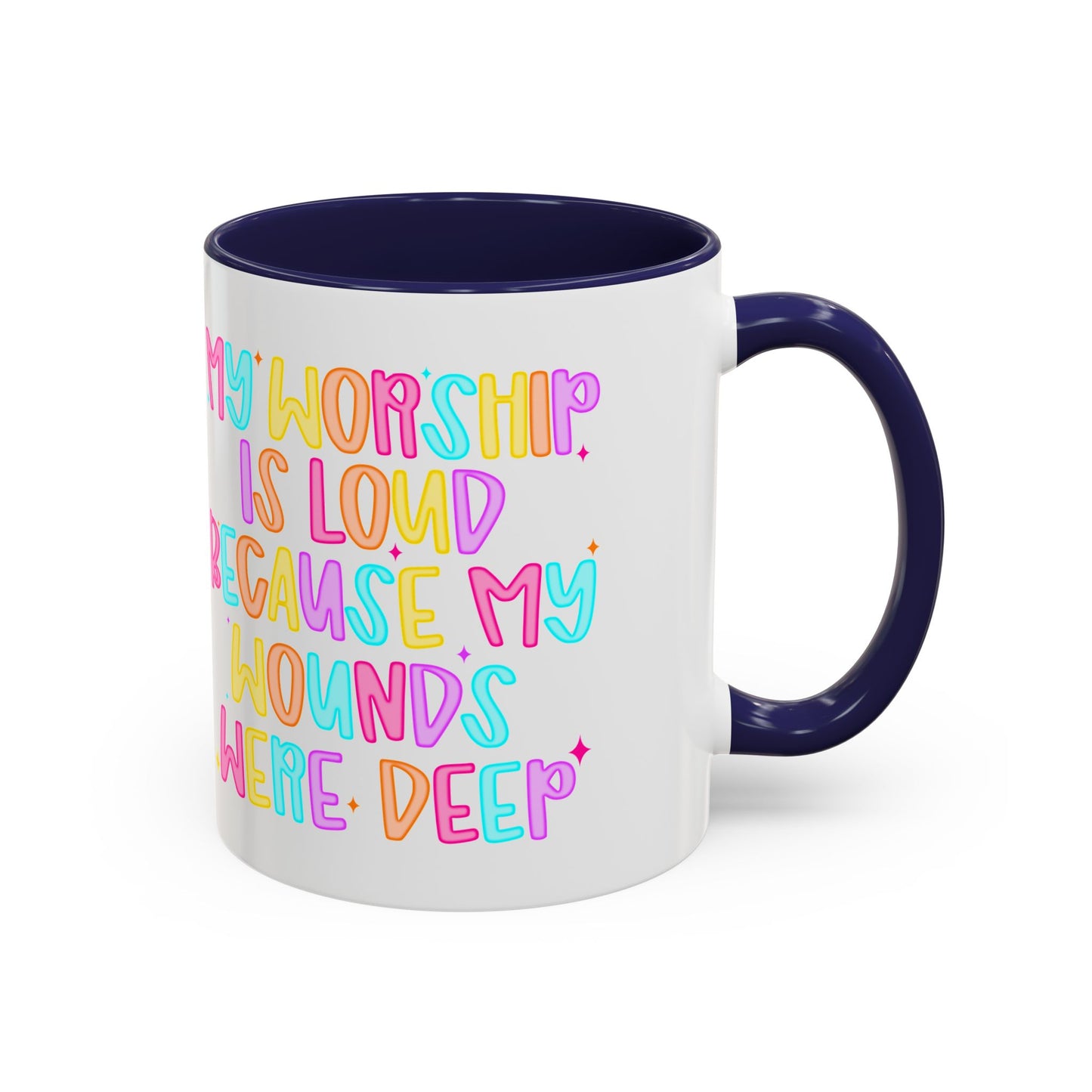 Colorful Worship Mug | Inspirational Coffee Cup for Faith, Home, Gifts | Perfect for Church, Friend Celebrations, Coffee Lovers