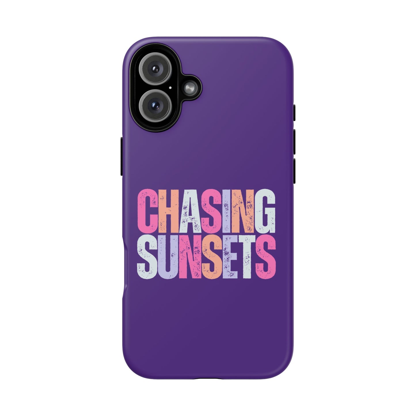 Chasing Sunsets Phone Case, Trendy Phone Cover, Sunset Lover Gift, Cool Accessories, Custom Phone Cases, Vibrant Purple Design
