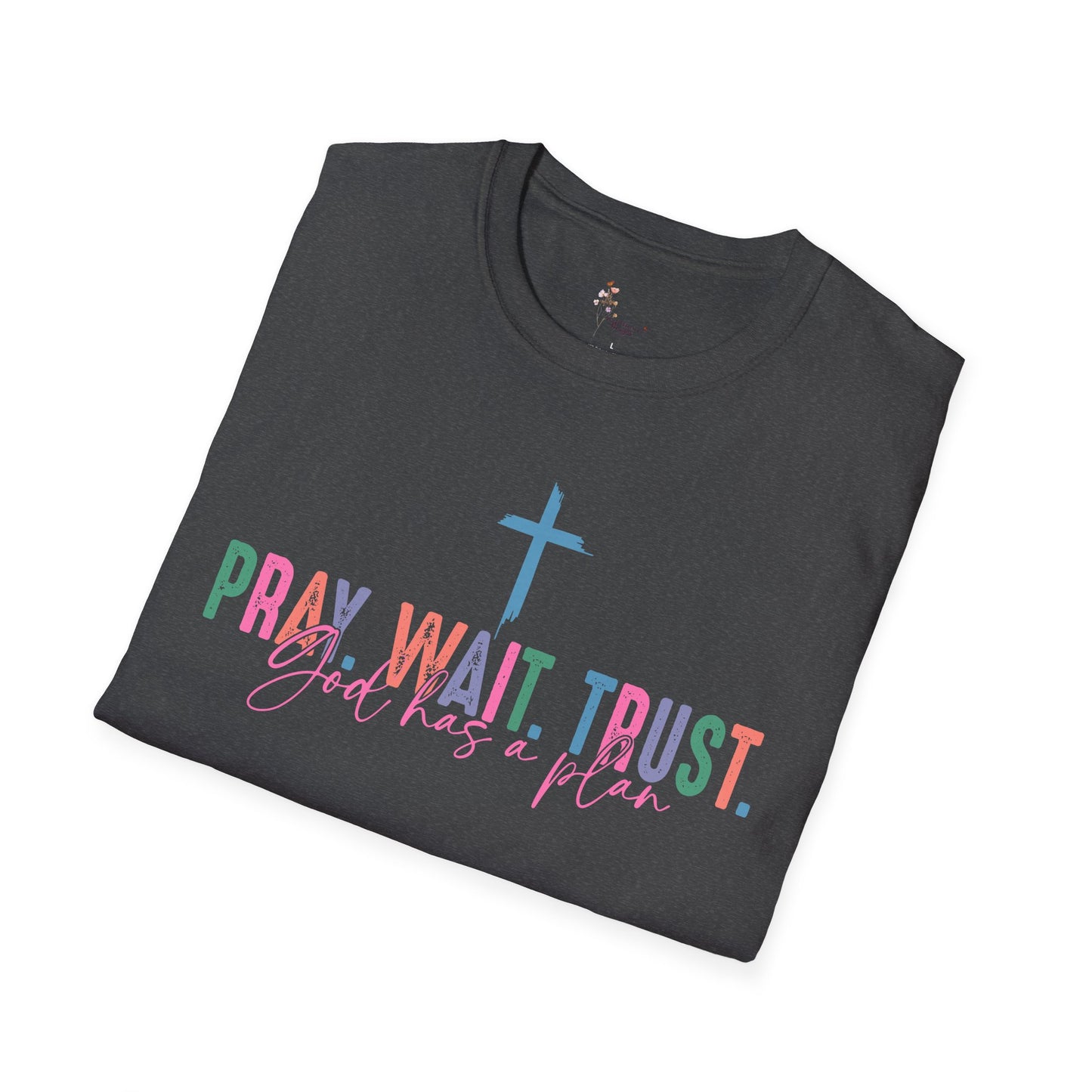 Faith-Inspired Unisex T-Shirt, Pray Wait Trust Tee, Christian Apparel, Motivational Gift, Casual Faith Wear