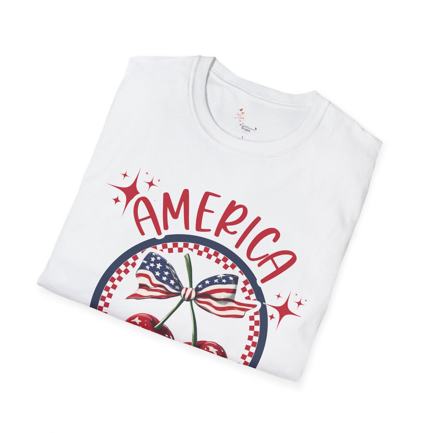 Patriotic Cherry T-Shirt, Unisex Tee for 4th of July, Independence Day Shirt, Summer BBQ Wear, USA Pride Apparel