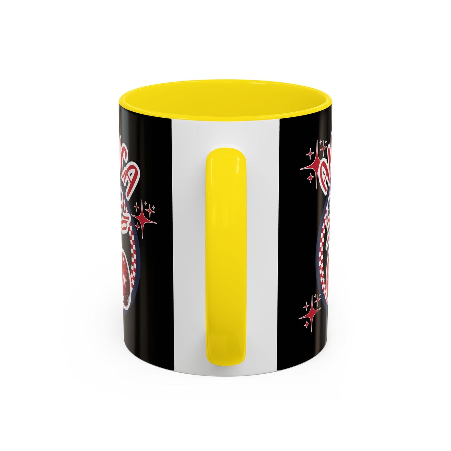 Patriotic Accent Coffee Mug, American Flag Mug, USA Celebration Cup, Red White Blue Drinkware, 4th of July Gift