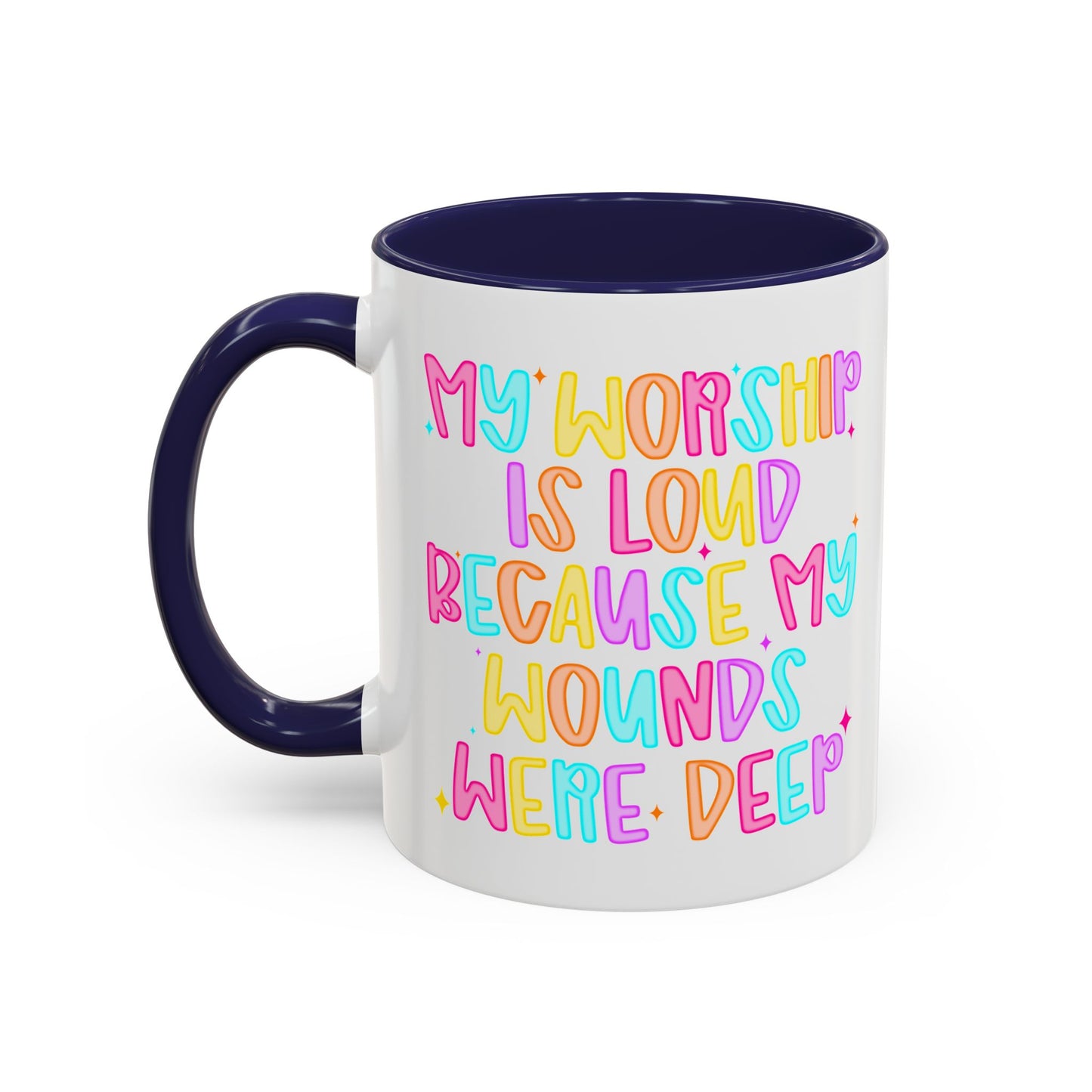 Colorful Worship Mug | Inspirational Coffee Cup for Faith, Home, Gifts | Perfect for Church, Friend Celebrations, Coffee Lovers
