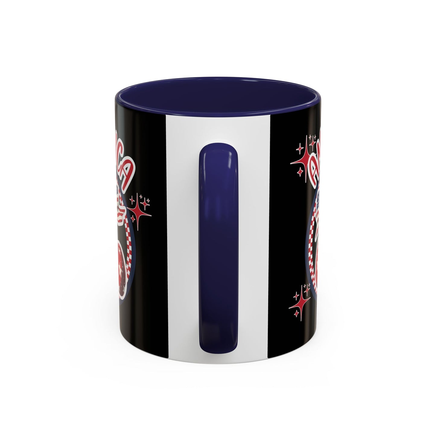 Patriotic Accent Coffee Mug, American Flag Mug, USA Celebration Cup, Red White Blue Drinkware, 4th of July Gift
