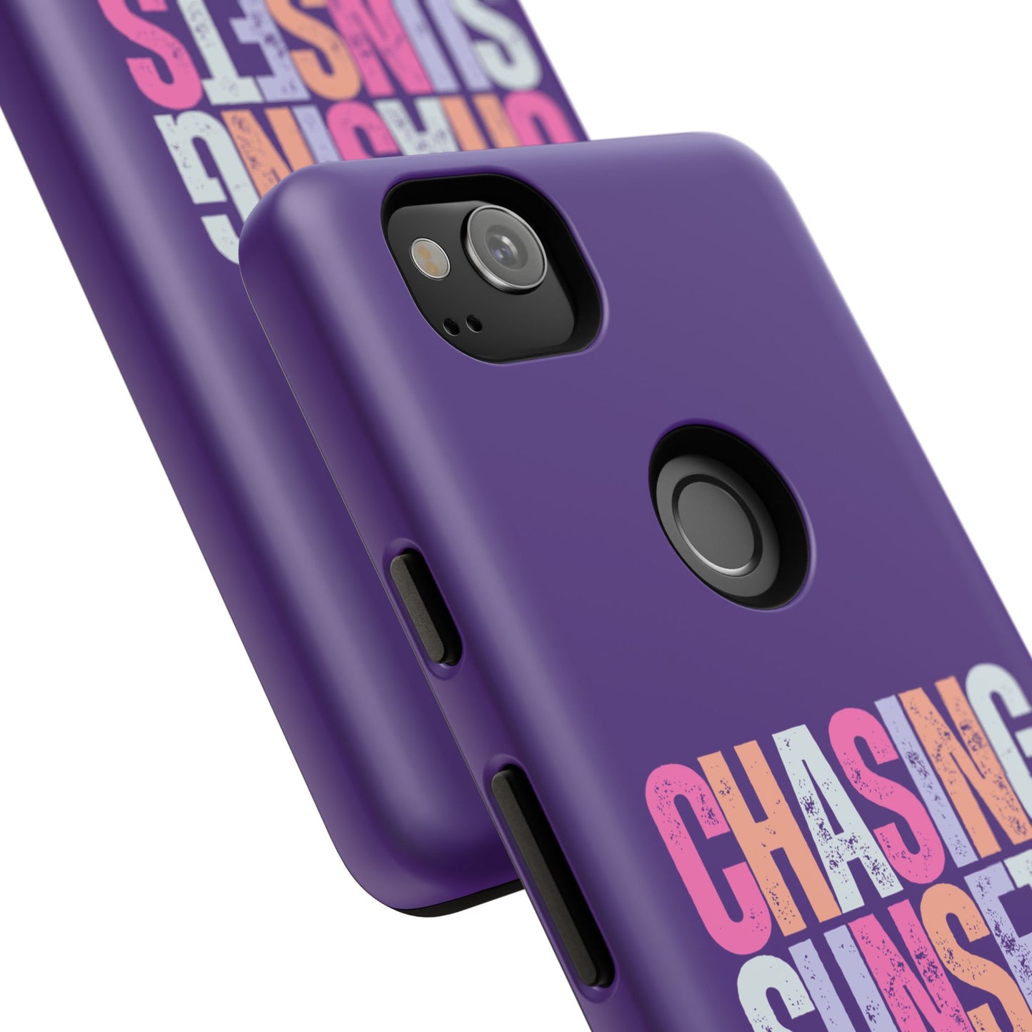Chasing Sunsets Phone Case, Trendy Phone Cover, Sunset Lover Gift, Cool Accessories, Custom Phone Cases, Vibrant Purple Design