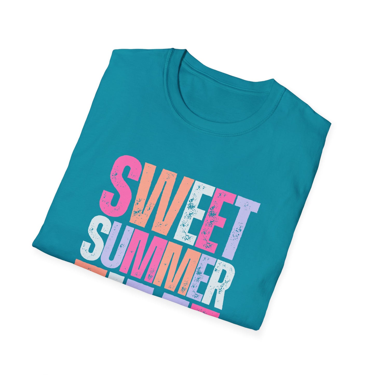 Sweet Summer Time Unisex T-Shirt, Softstyle Tee, Summer Shirt, Vacation Wear, Trendy Graphic T-Shirt, Pool Day Outfit