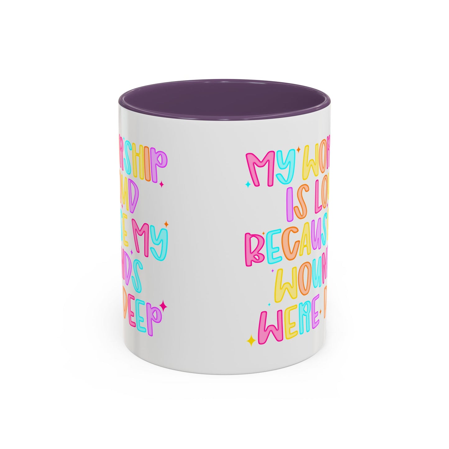 Colorful Worship Mug | Inspirational Coffee Cup for Faith, Home, Gifts | Perfect for Church, Friend Celebrations, Coffee Lovers