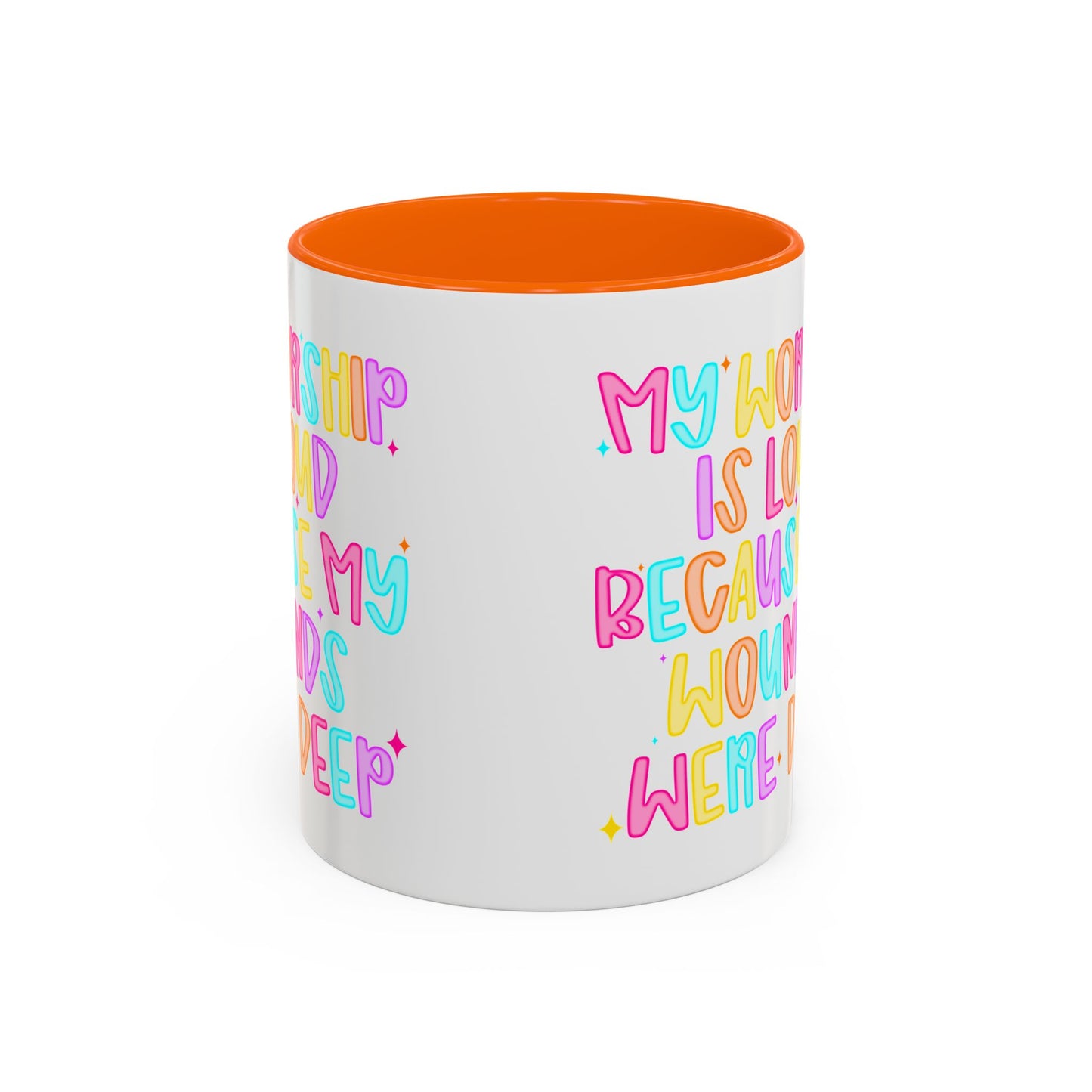 Colorful Worship Mug | Inspirational Coffee Cup for Faith, Home, Gifts | Perfect for Church, Friend Celebrations, Coffee Lovers
