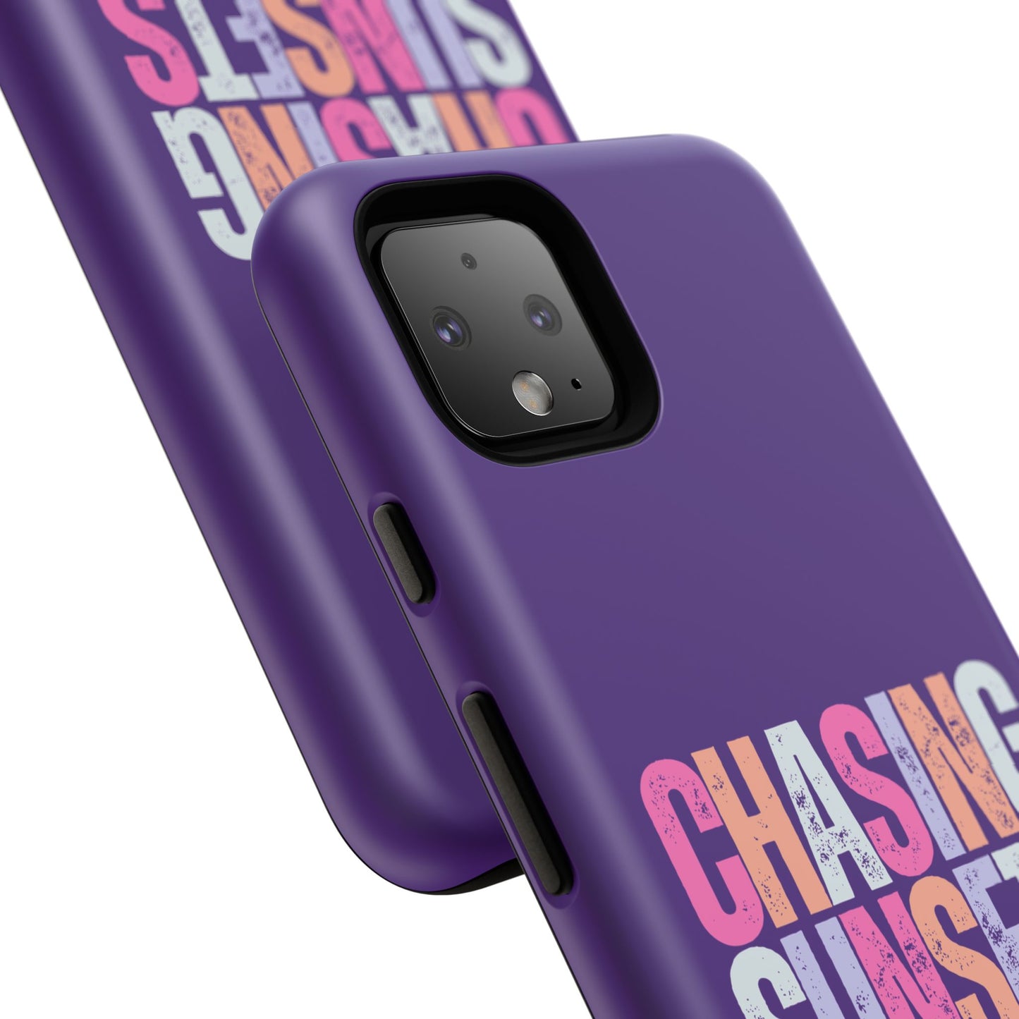 Chasing Sunsets Phone Case, Trendy Phone Cover, Sunset Lover Gift, Cool Accessories, Custom Phone Cases, Vibrant Purple Design