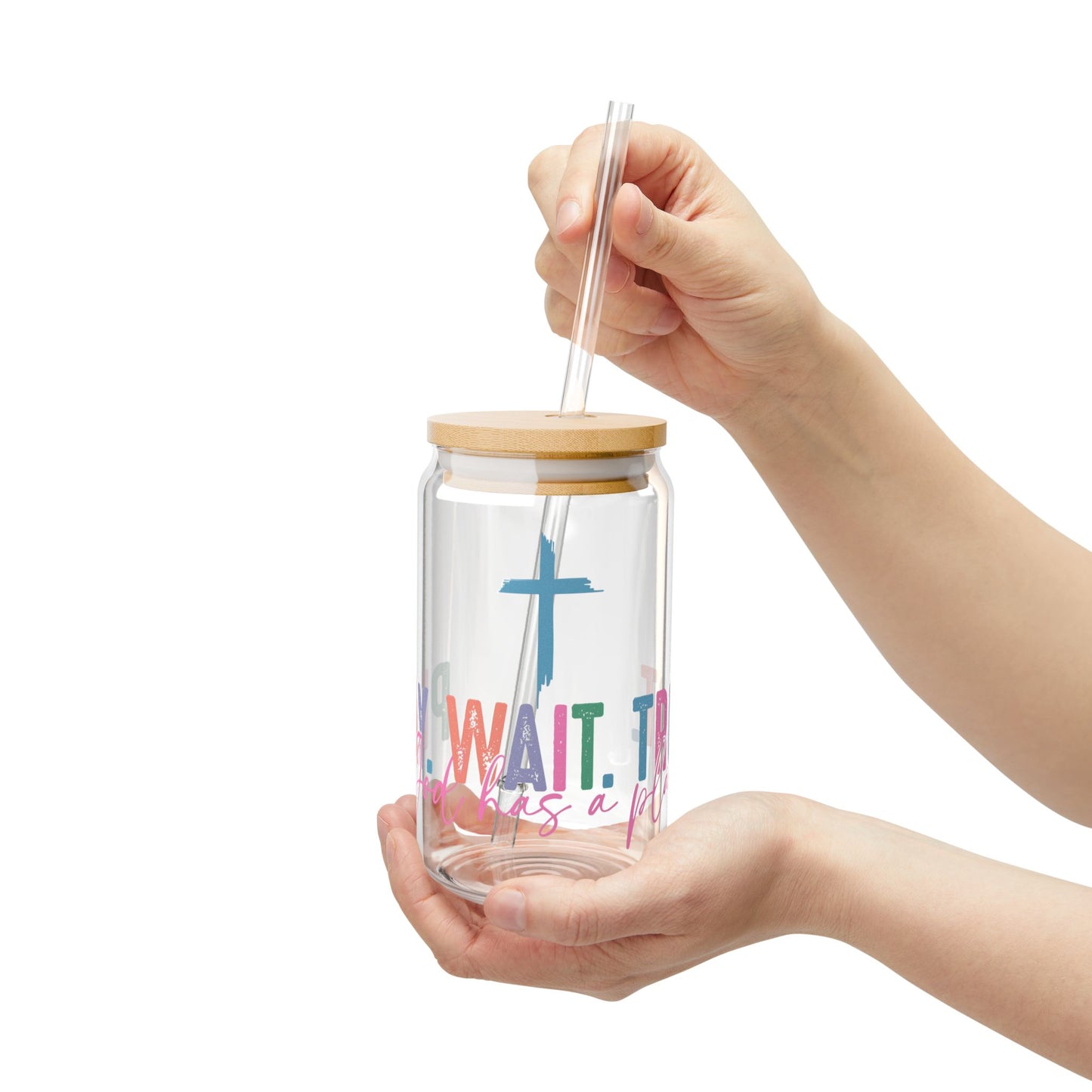 Inspirational Sipper Glass, 16oz - Motivational Drinkware for Faith, Gifts for Her, Spiritual Journey, Everyday Hydration
