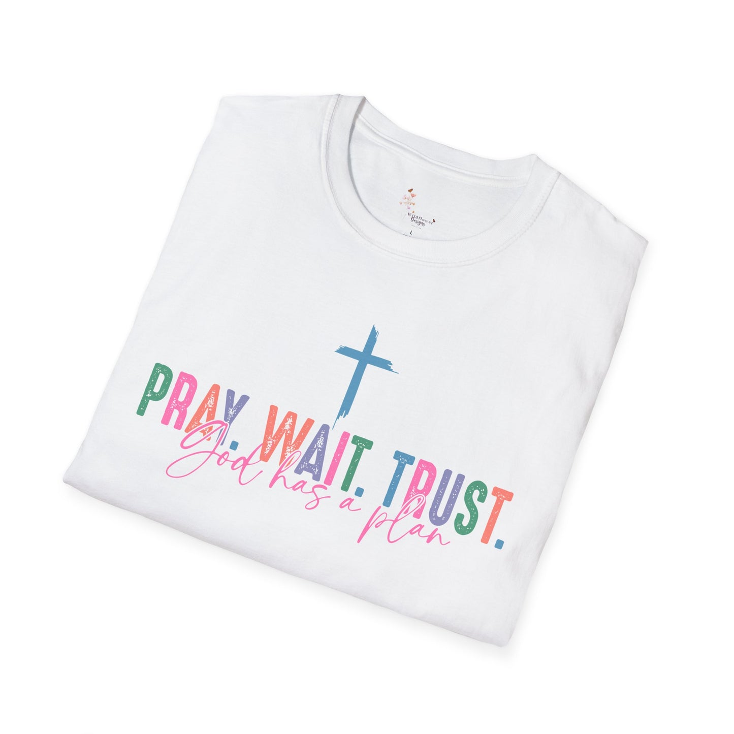 Faith-Inspired Unisex T-Shirt, Pray Wait Trust Tee, Christian Apparel, Motivational Gift, Casual Faith Wear