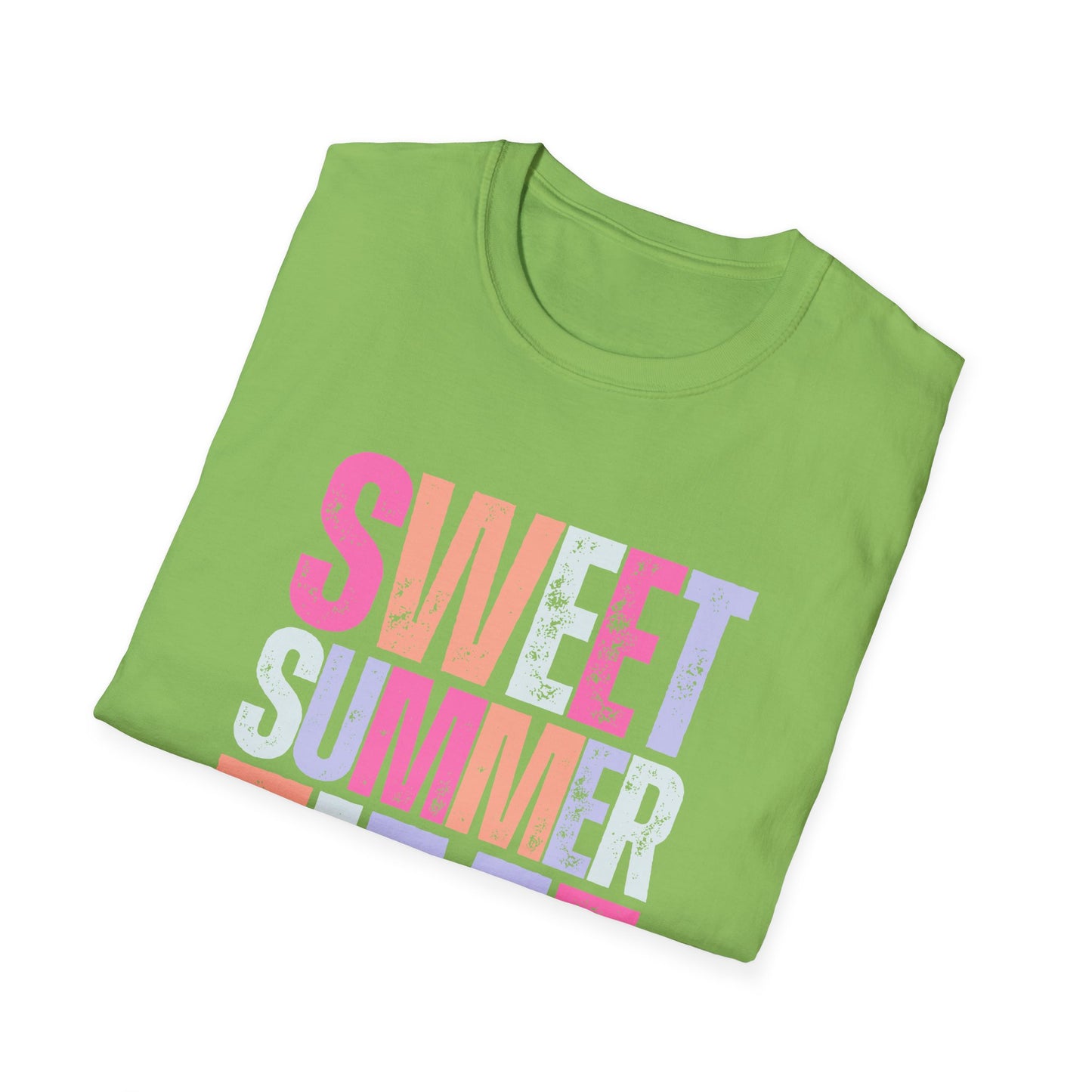 Sweet Summer Time Unisex T-Shirt, Softstyle Tee, Summer Shirt, Vacation Wear, Trendy Graphic T-Shirt, Pool Day Outfit