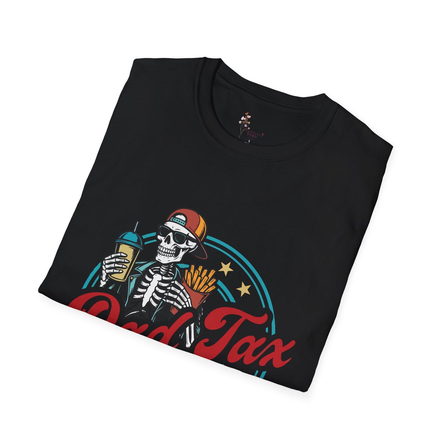Casual Graphic T-Shirt, Dad Tax Skeleton Tee for Dads, Funny Parenting Shirt, Gift for Father's Day, Halloween Shirt