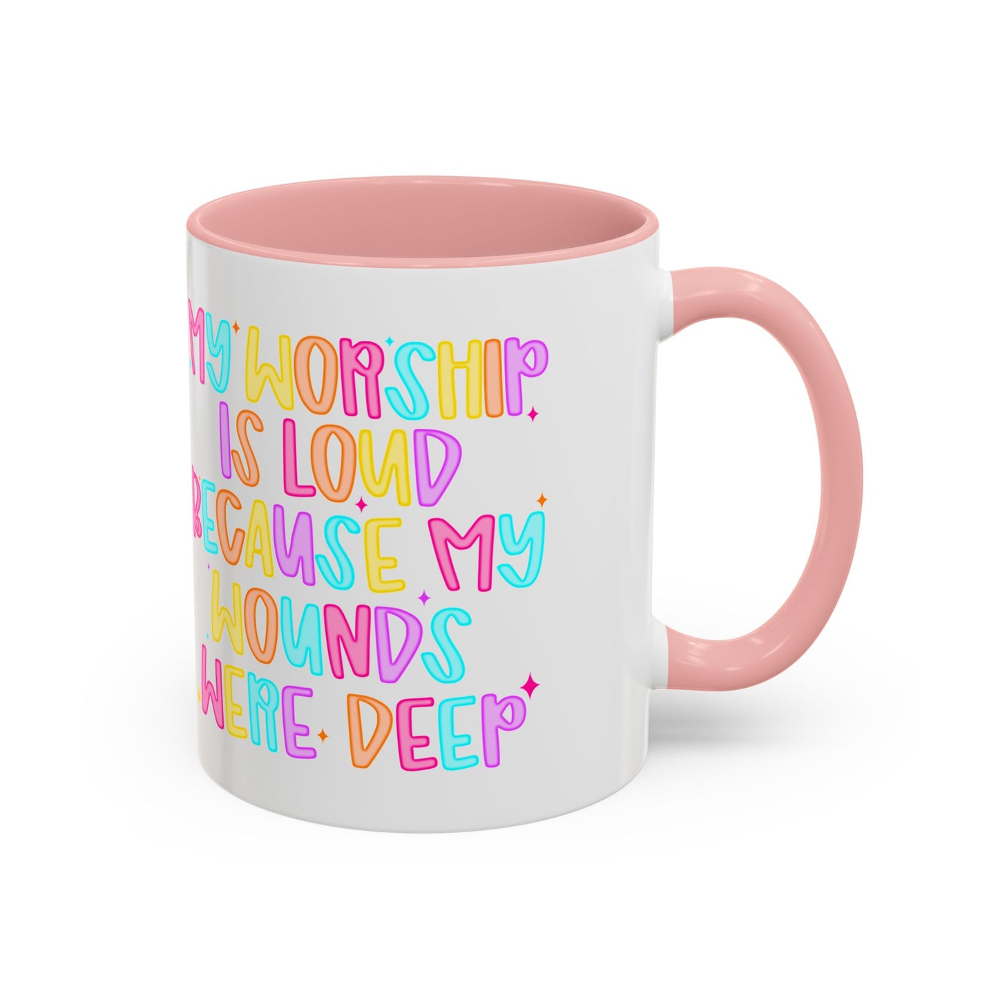 Colorful Worship Mug | Inspirational Coffee Cup for Faith, Home, Gifts | Perfect for Church, Friend Celebrations, Coffee Lovers