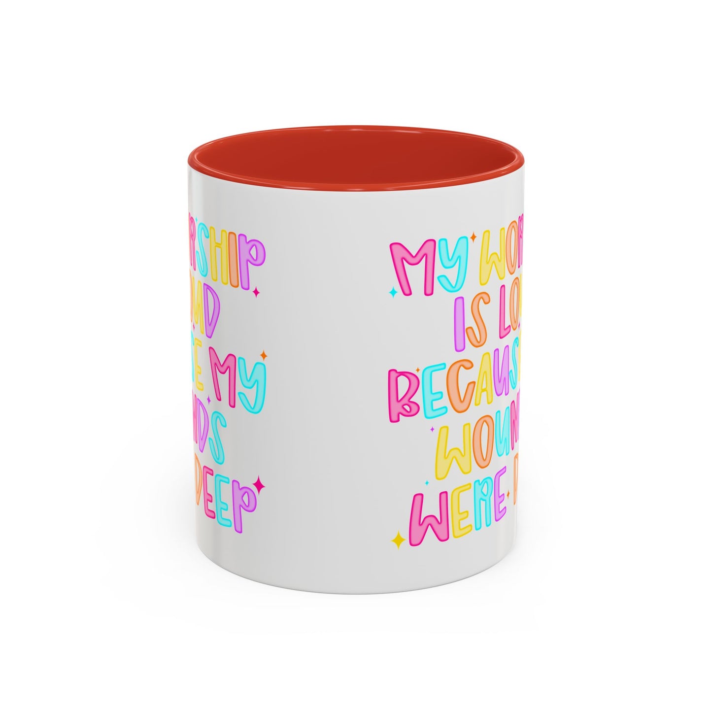 Colorful Worship Mug | Inspirational Coffee Cup for Faith, Home, Gifts | Perfect for Church, Friend Celebrations, Coffee Lovers