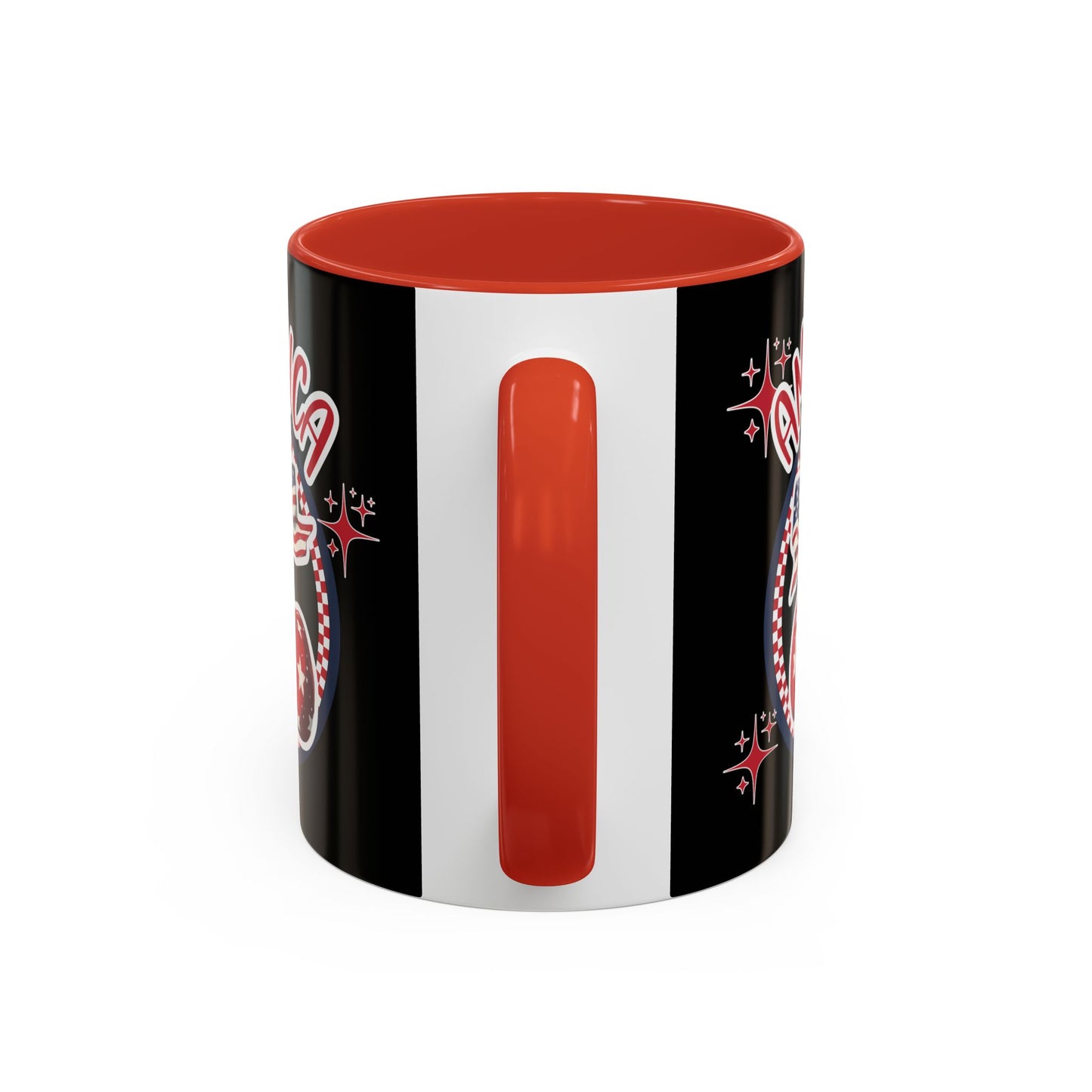 Patriotic Accent Coffee Mug, American Flag Mug, USA Celebration Cup, Red White Blue Drinkware, 4th of July Gift
