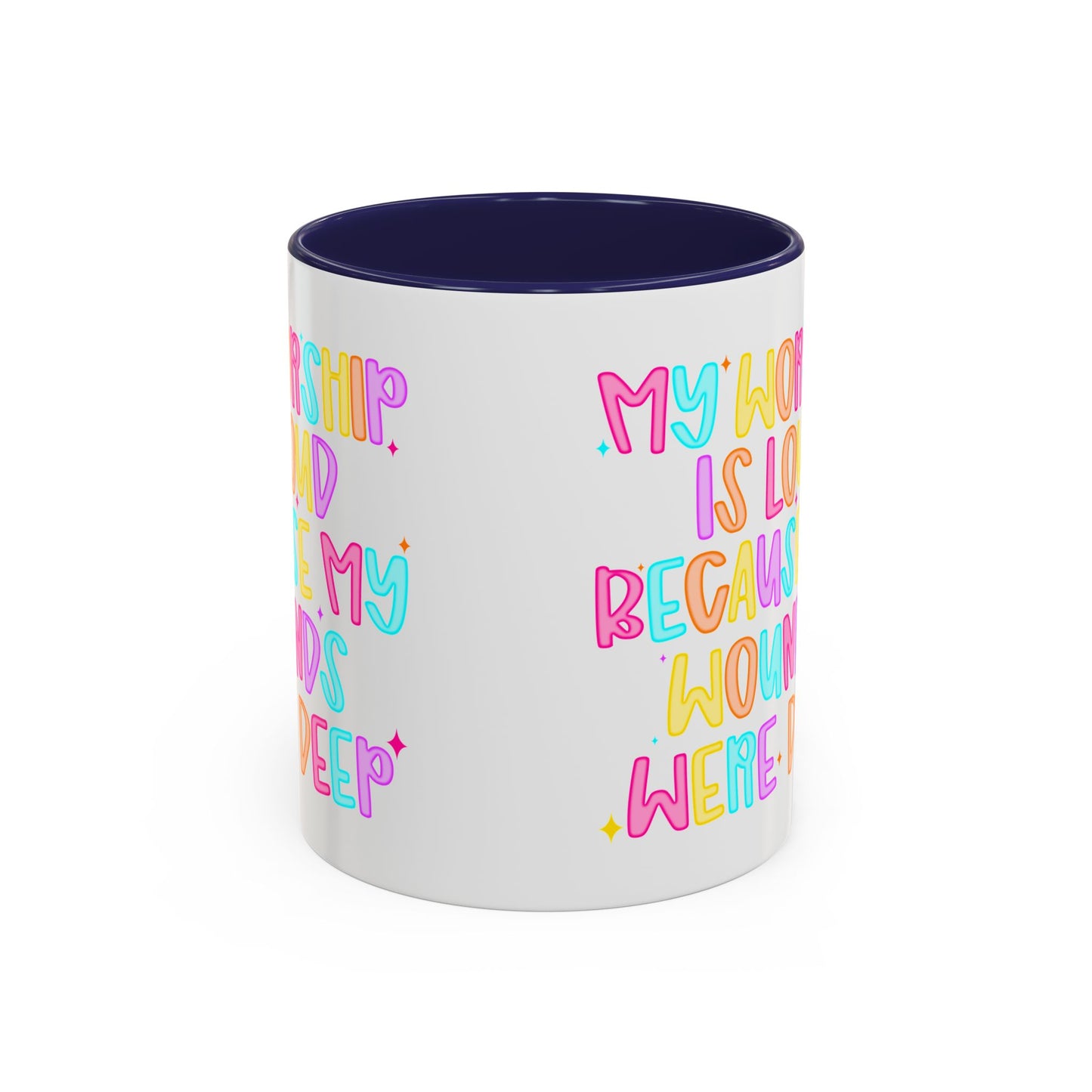 Colorful Worship Mug | Inspirational Coffee Cup for Faith, Home, Gifts | Perfect for Church, Friend Celebrations, Coffee Lovers
