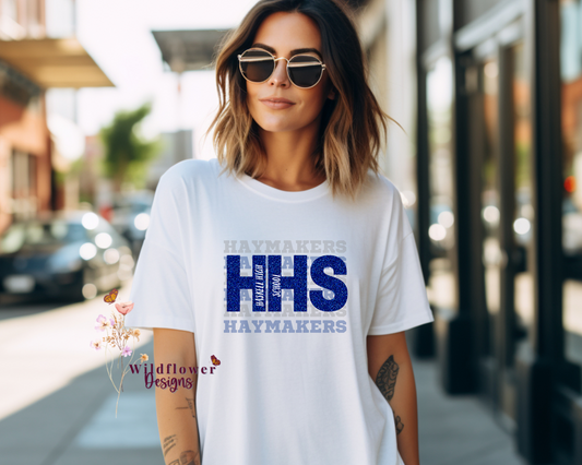 Haskell Haymaker Glitter HHS Custom Tshirt