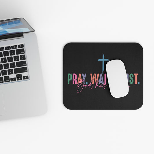 Inspirational Mouse Pad - Pray Wait Trust, Motivational Desk Decor, Christian Gift, Office Supplies, Faith-Based Accessories