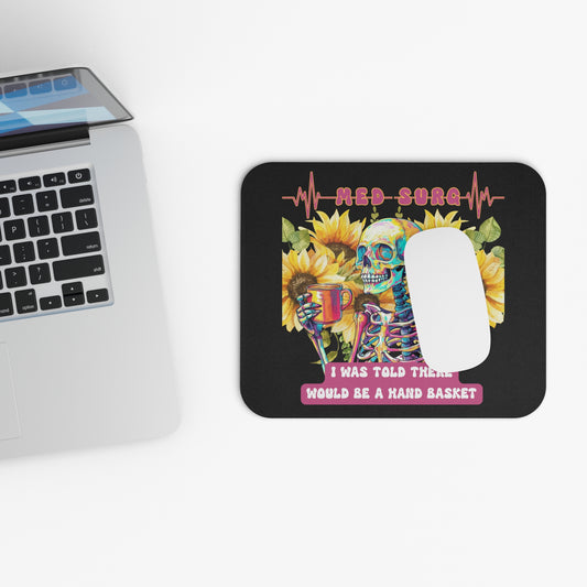 Funny Medical Mouse Pad, Gifts for Nurses, Med-Surg Desk Accessory, Nurse Humor Office Decor, Caffeine Skeleton Mousepad, Halloween Gift