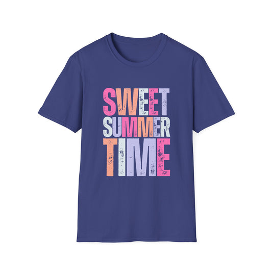 Sweet Summer Time Unisex T-Shirt, Softstyle Tee, Summer Shirt, Vacation Wear, Trendy Graphic T-Shirt, Pool Day Outfit